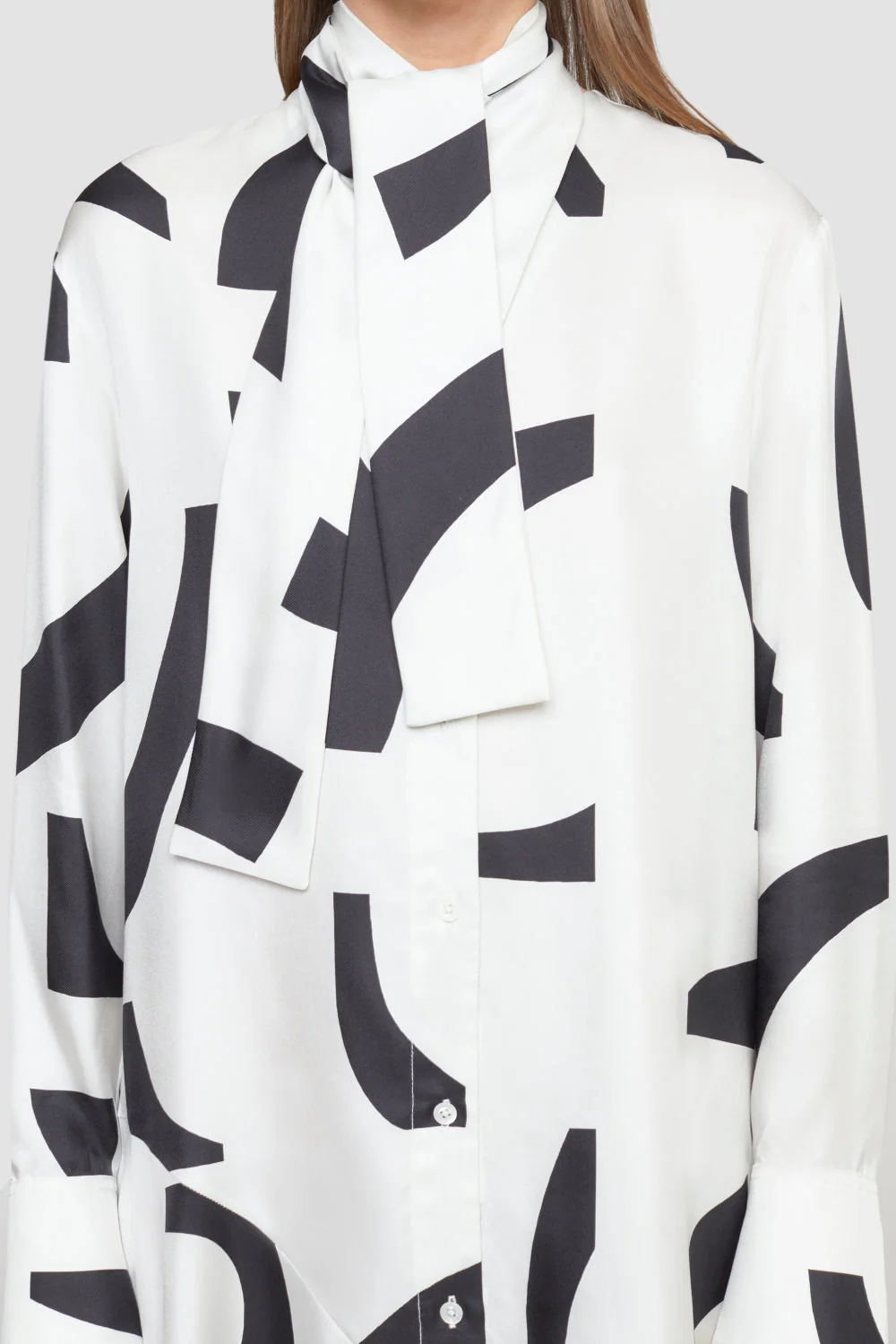 Abstract Tile Ls Shirt Drs W Neck Ties - Image 6