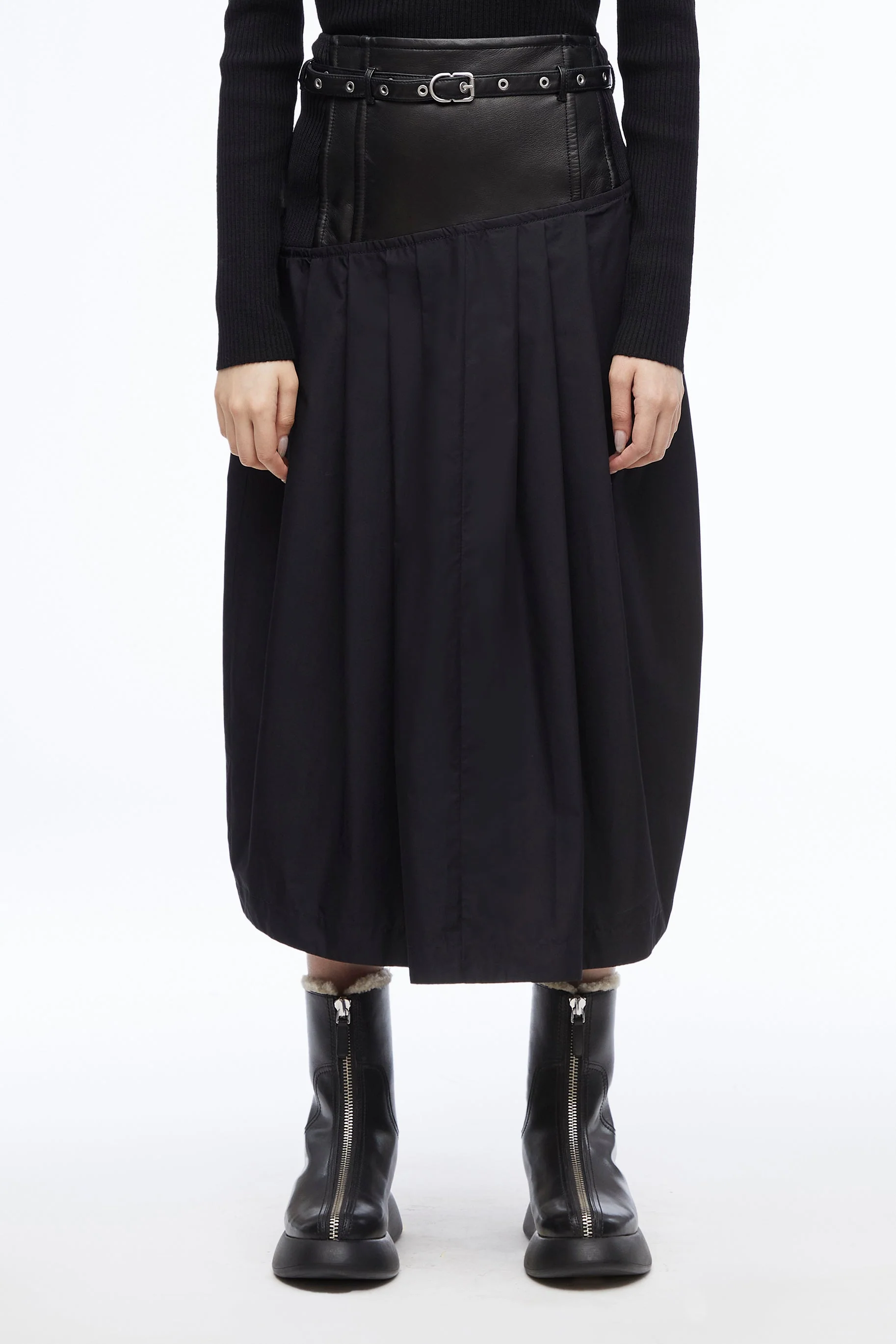 Belted Leather Skirt - Image 3