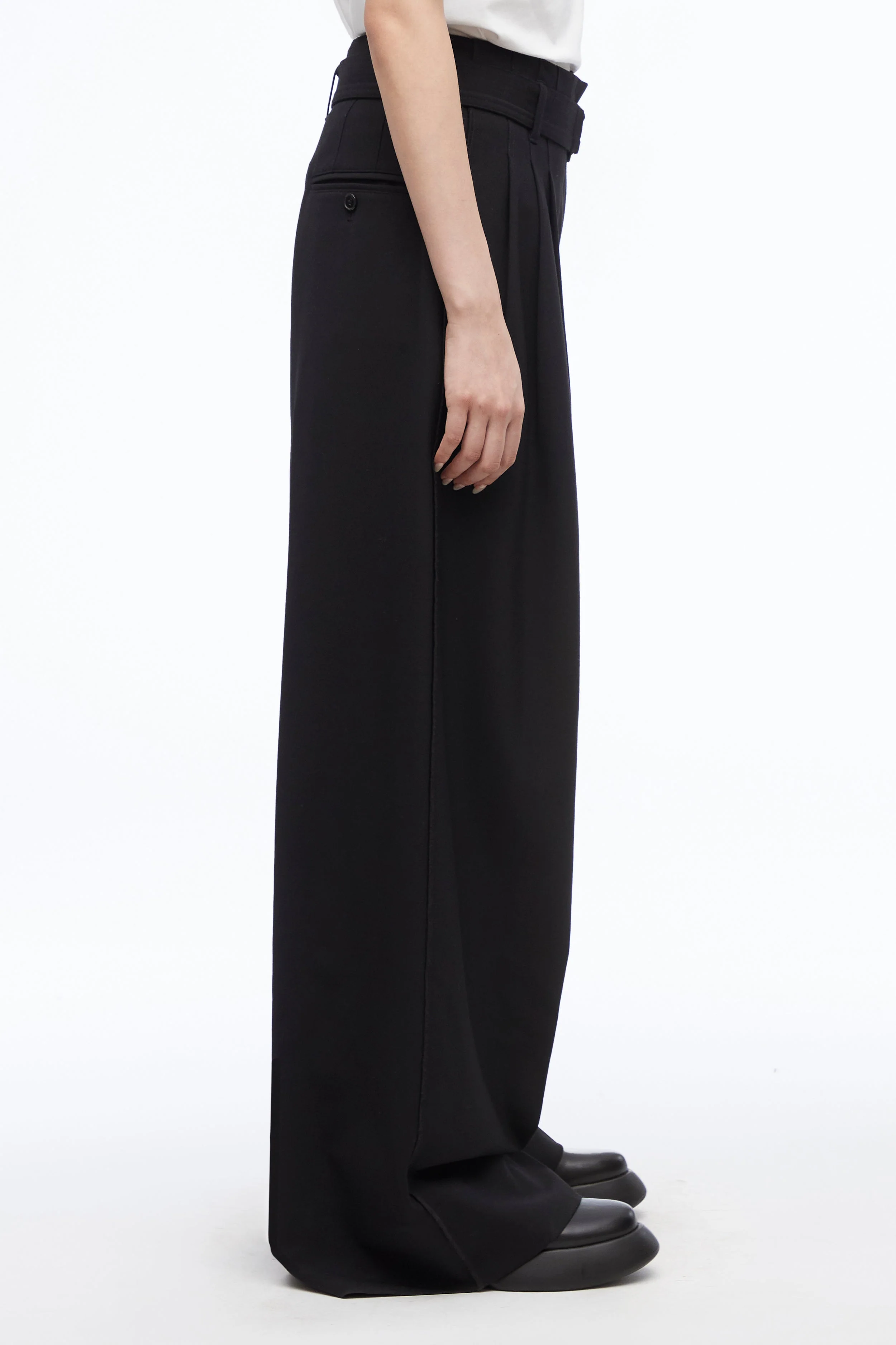 Bi Stretch Oversized Pleated Belted Pant - Image 4
