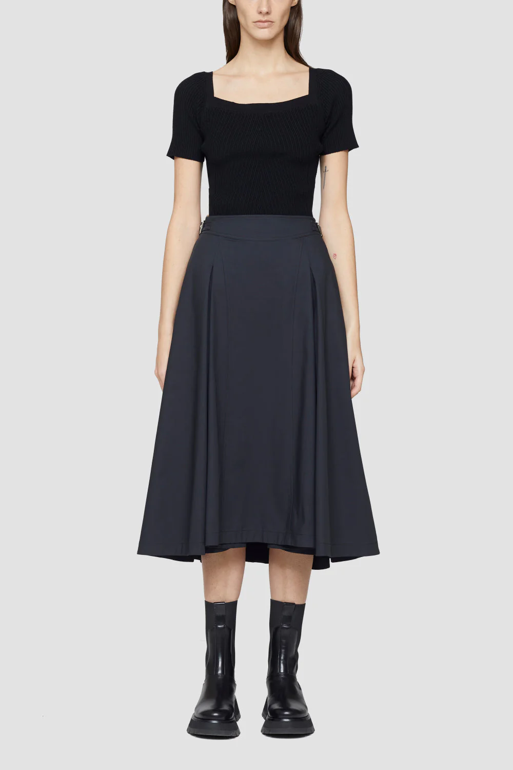 Box-Pleat A-Line Midi Skirt - Image 5