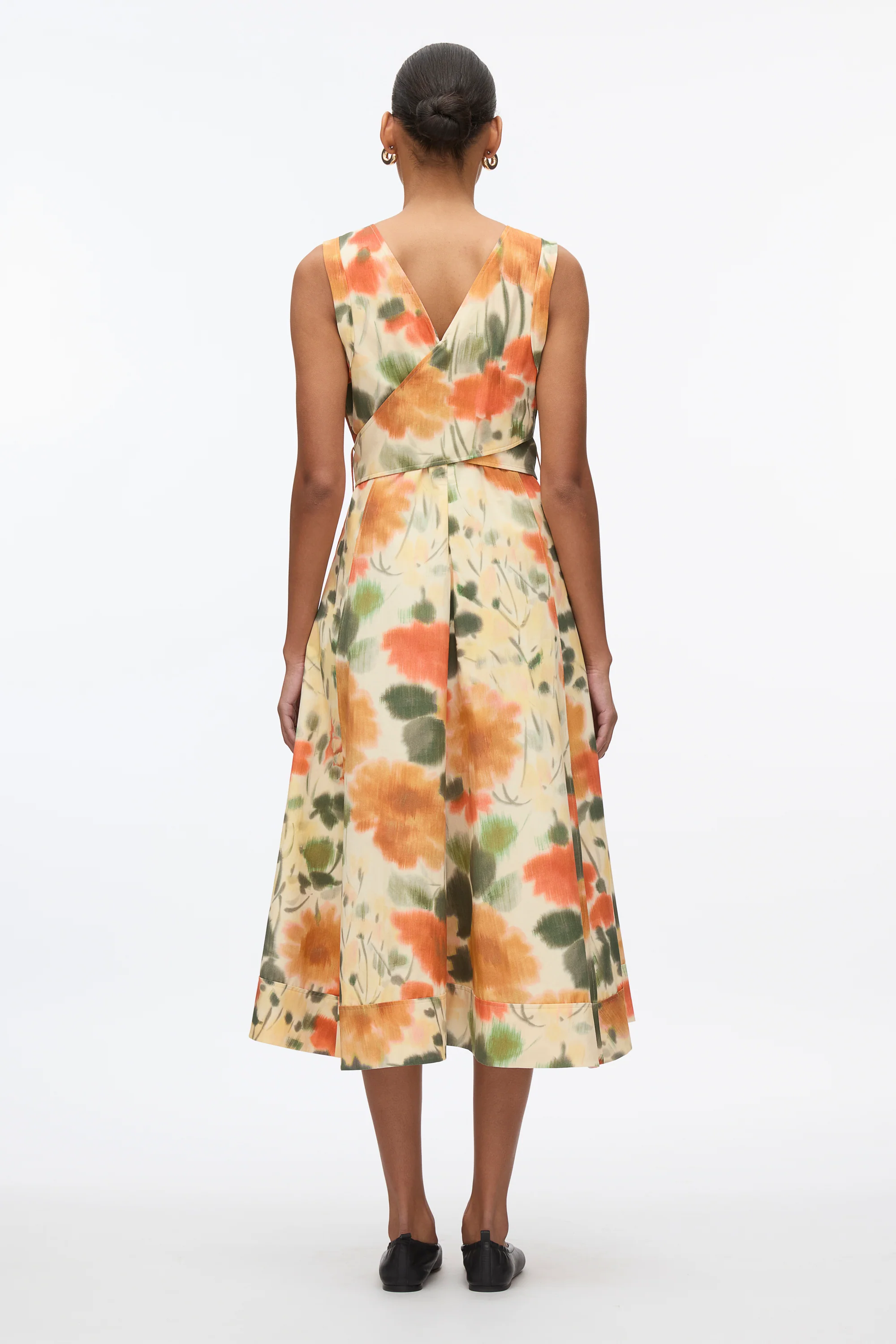 Blurred Marigold Belted Midi Dress - Image 4