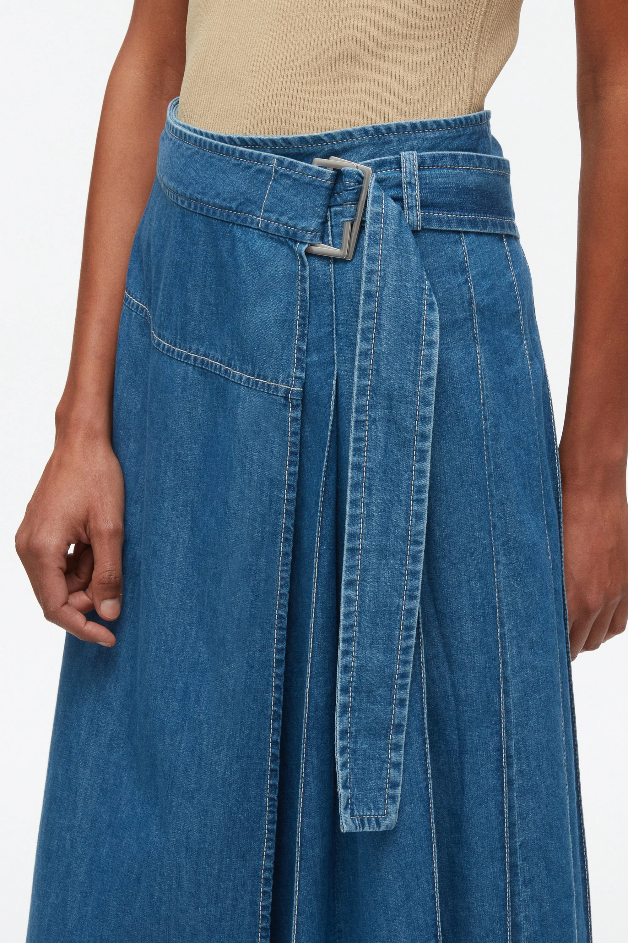 Chambray Wrap Skirt - Image 5