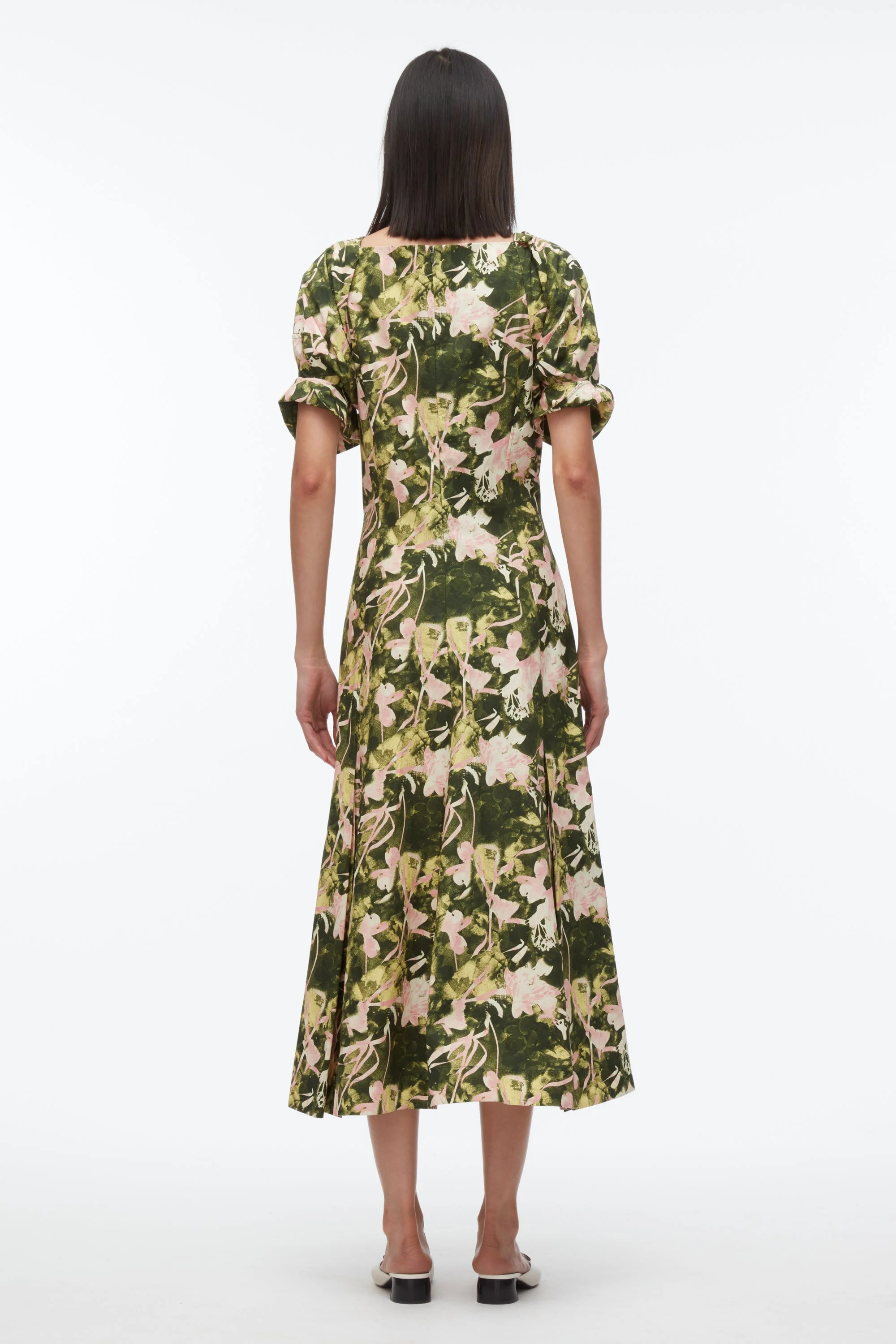 Collapsed Bloom Short Sleeve Belted Dress Iris - Image 3