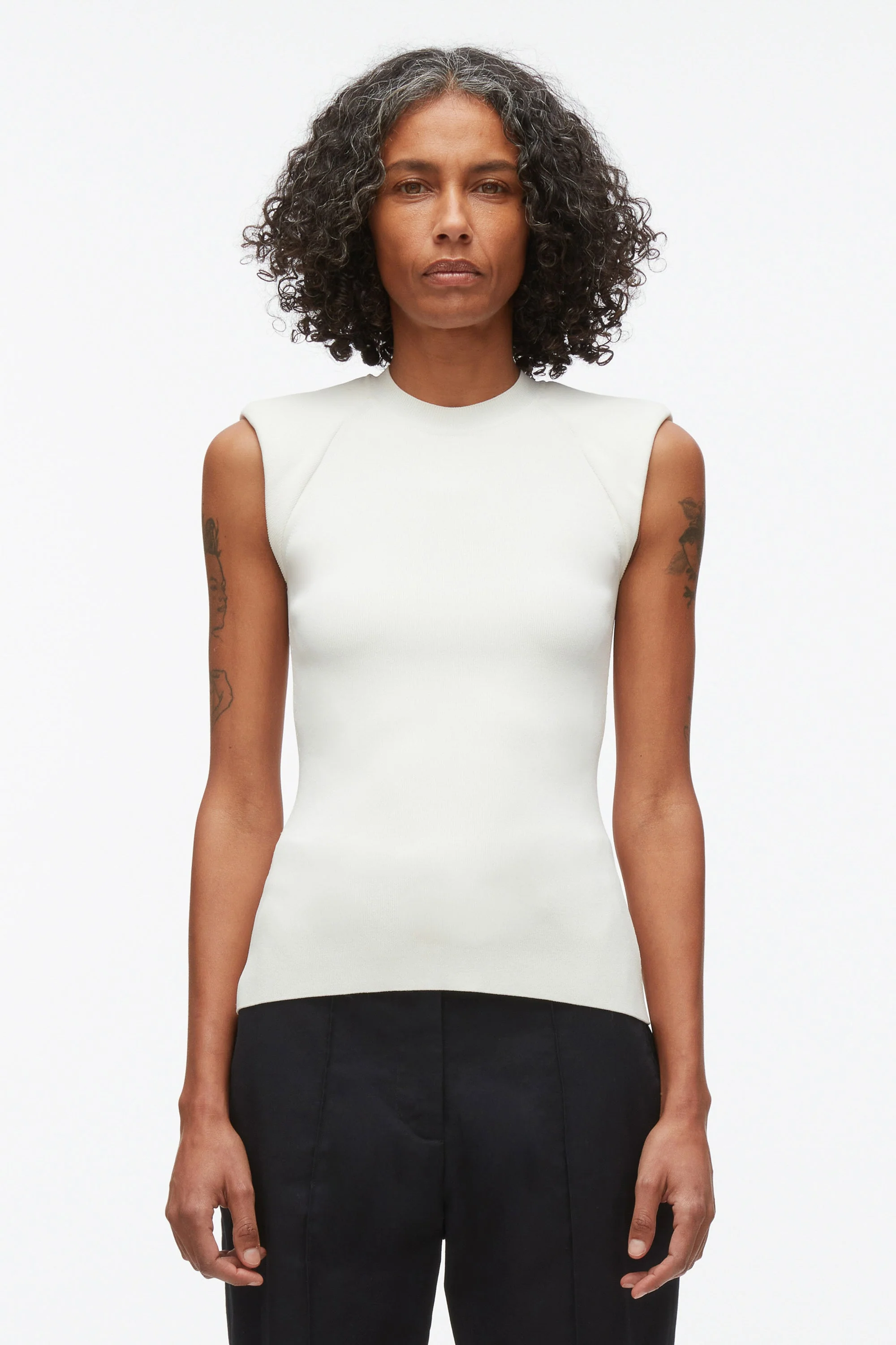Compact Rib Sleeveless Top - Image 3