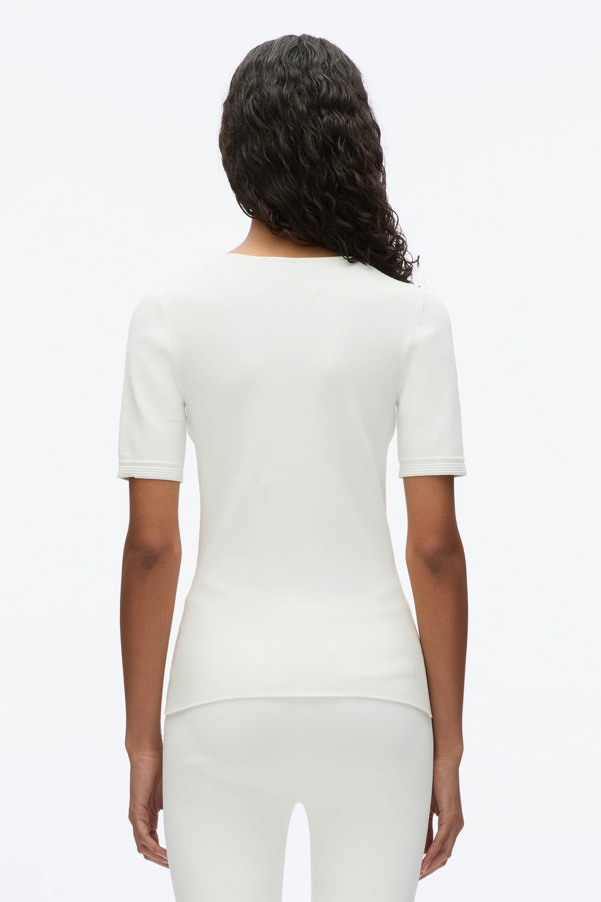 Compact Rib V-Neck Tee - Image 5