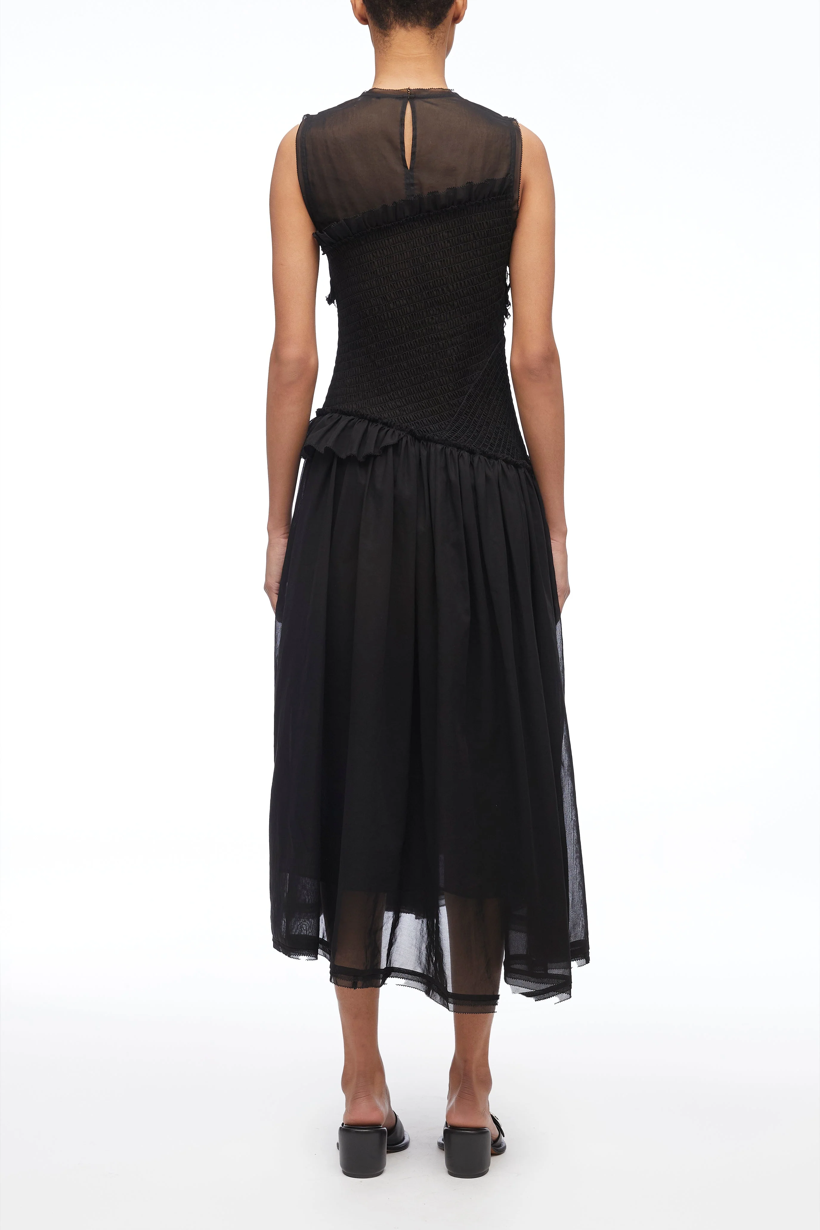 Cotton Voile Sleeveless Midi Dress - Image 3