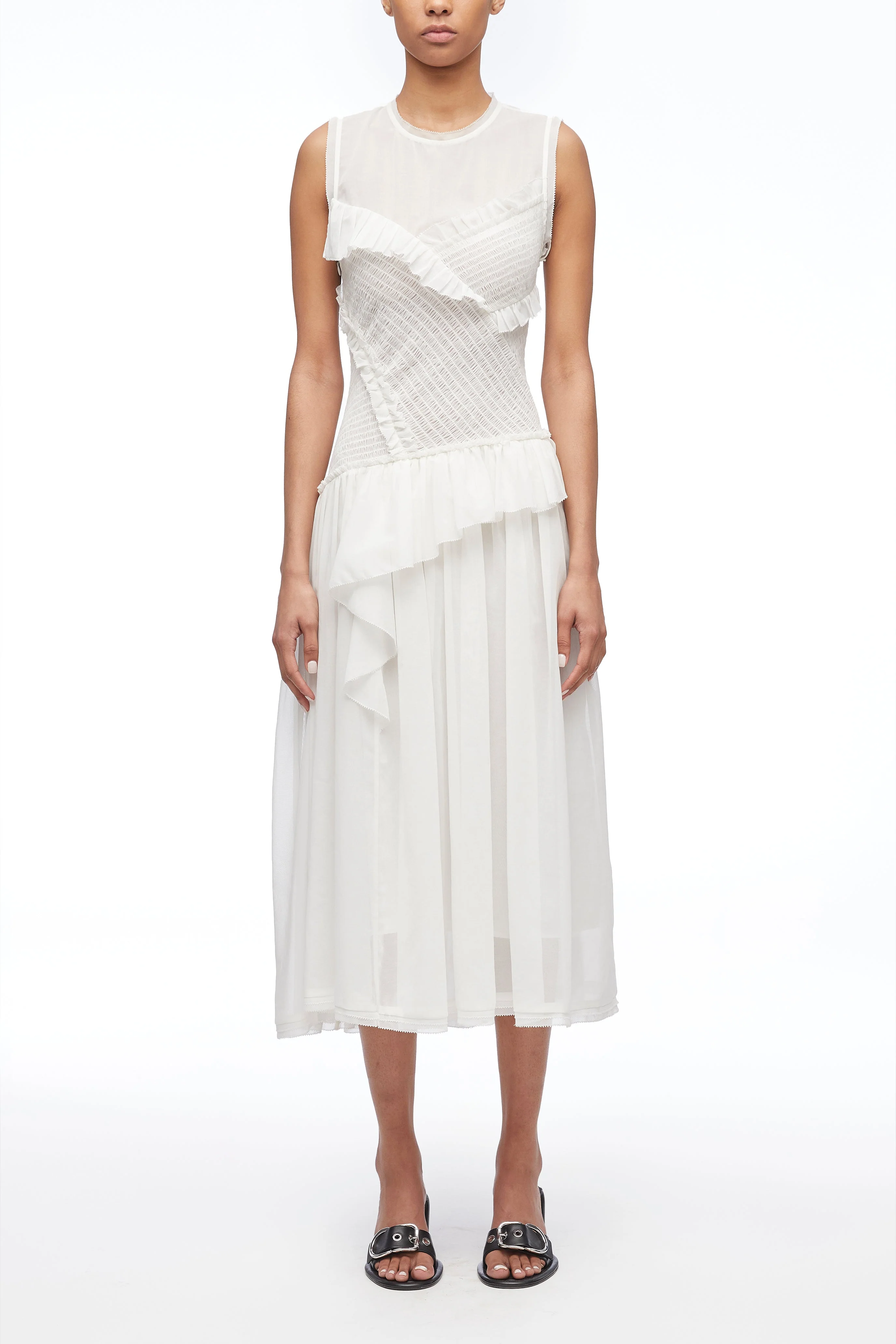 Cotton Voile Sleeveless Midi Dress - Image 4
