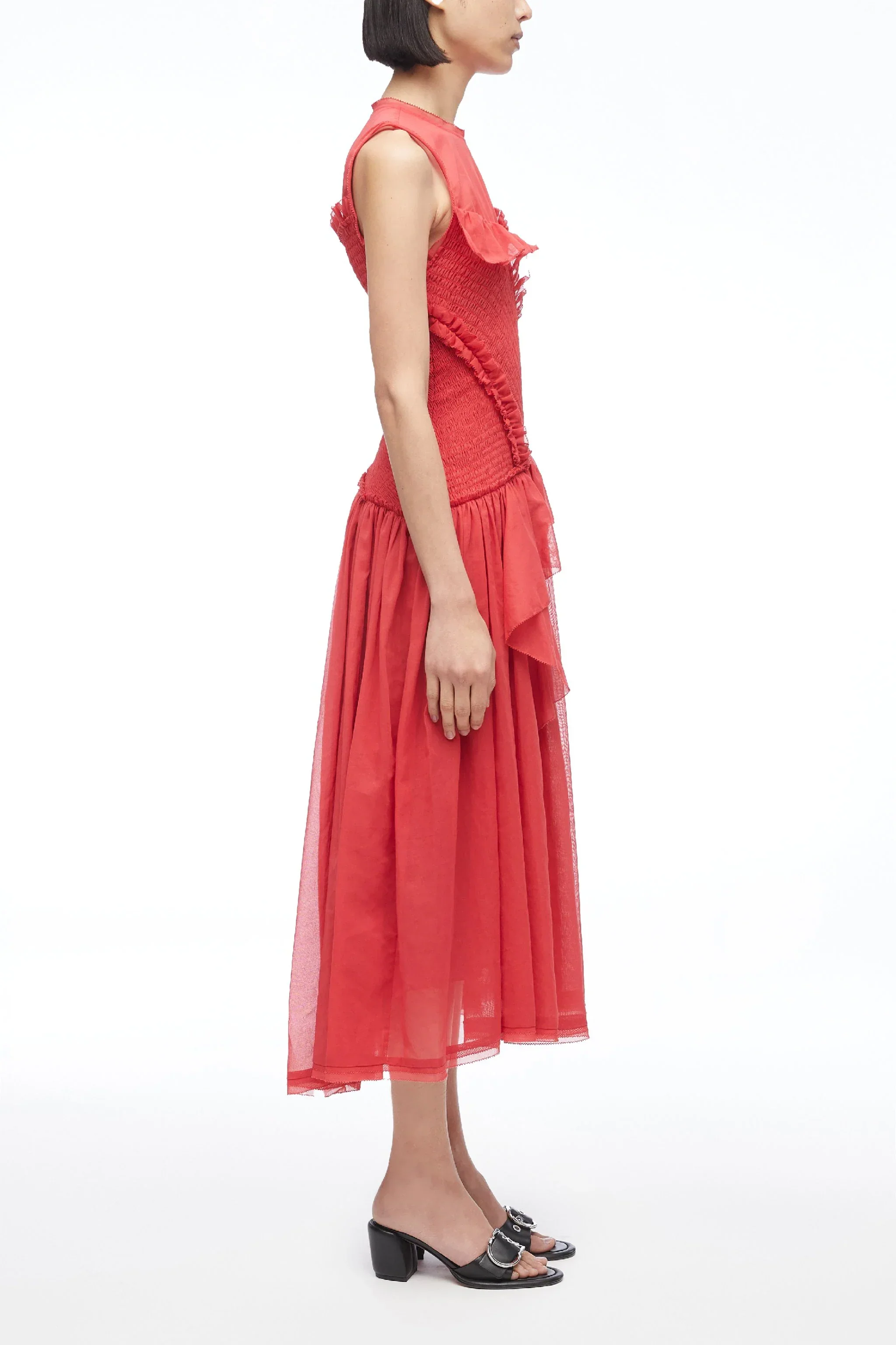 Cotton Voile Sleeveless Midi Dress - Image 8