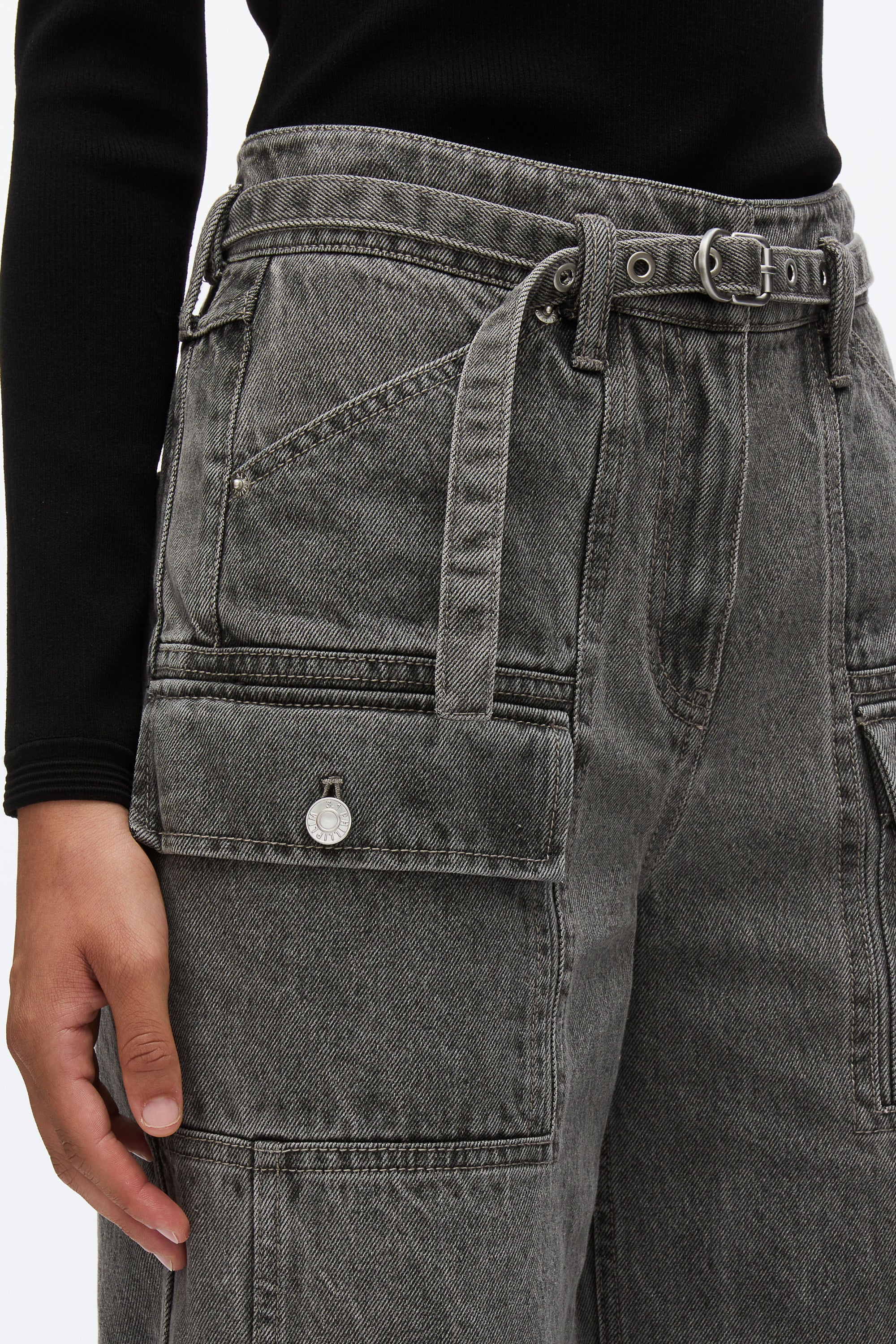 Cargo Wide Leg Belted Jeans - Image 5