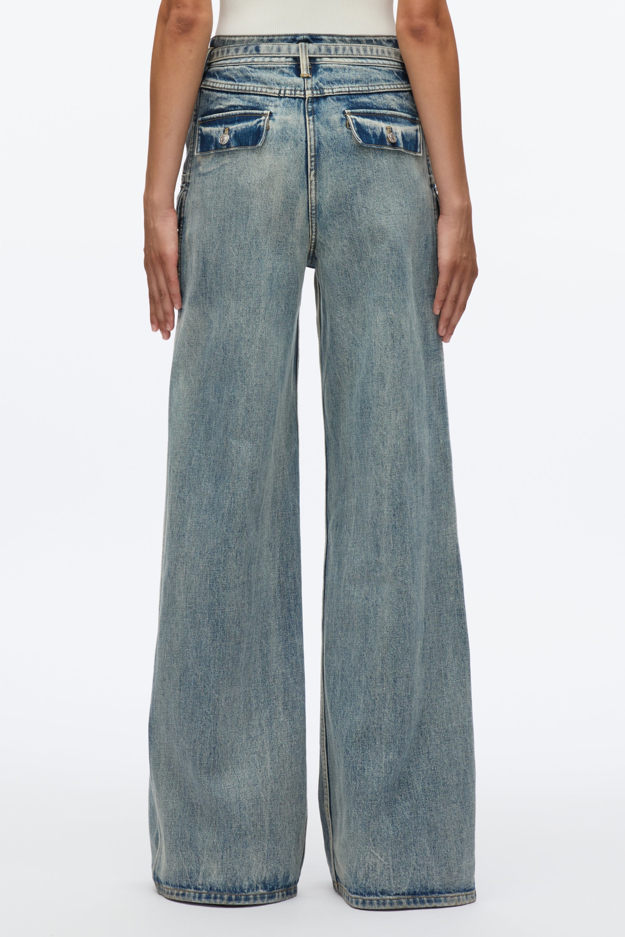 Cargo Wide Leg Belted Jeans - Image 4