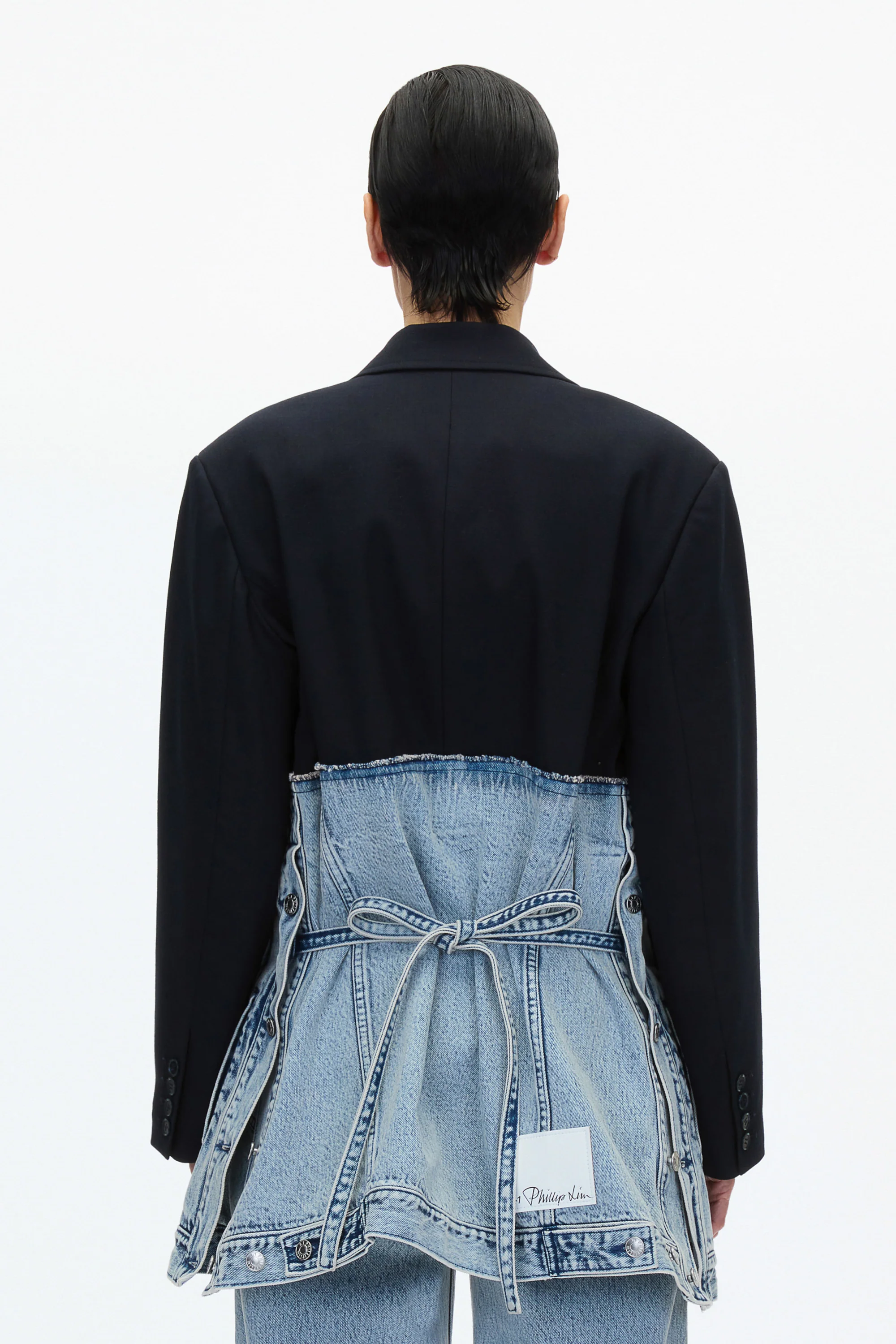 Deinim Oversized Hybrid Blazer with Ties - Image 4