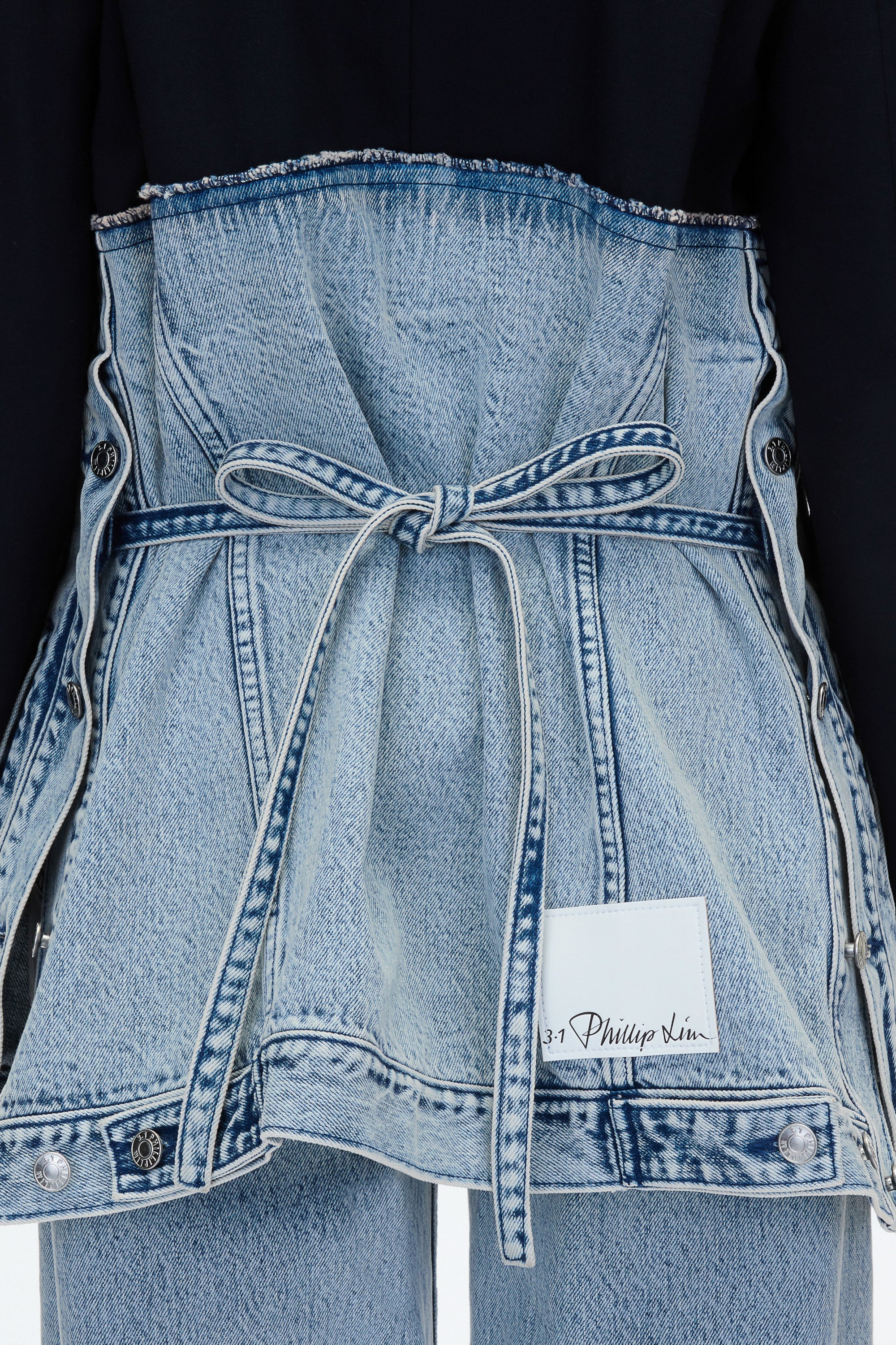 Deinim Oversized Hybrid Blazer with Ties - Image 5