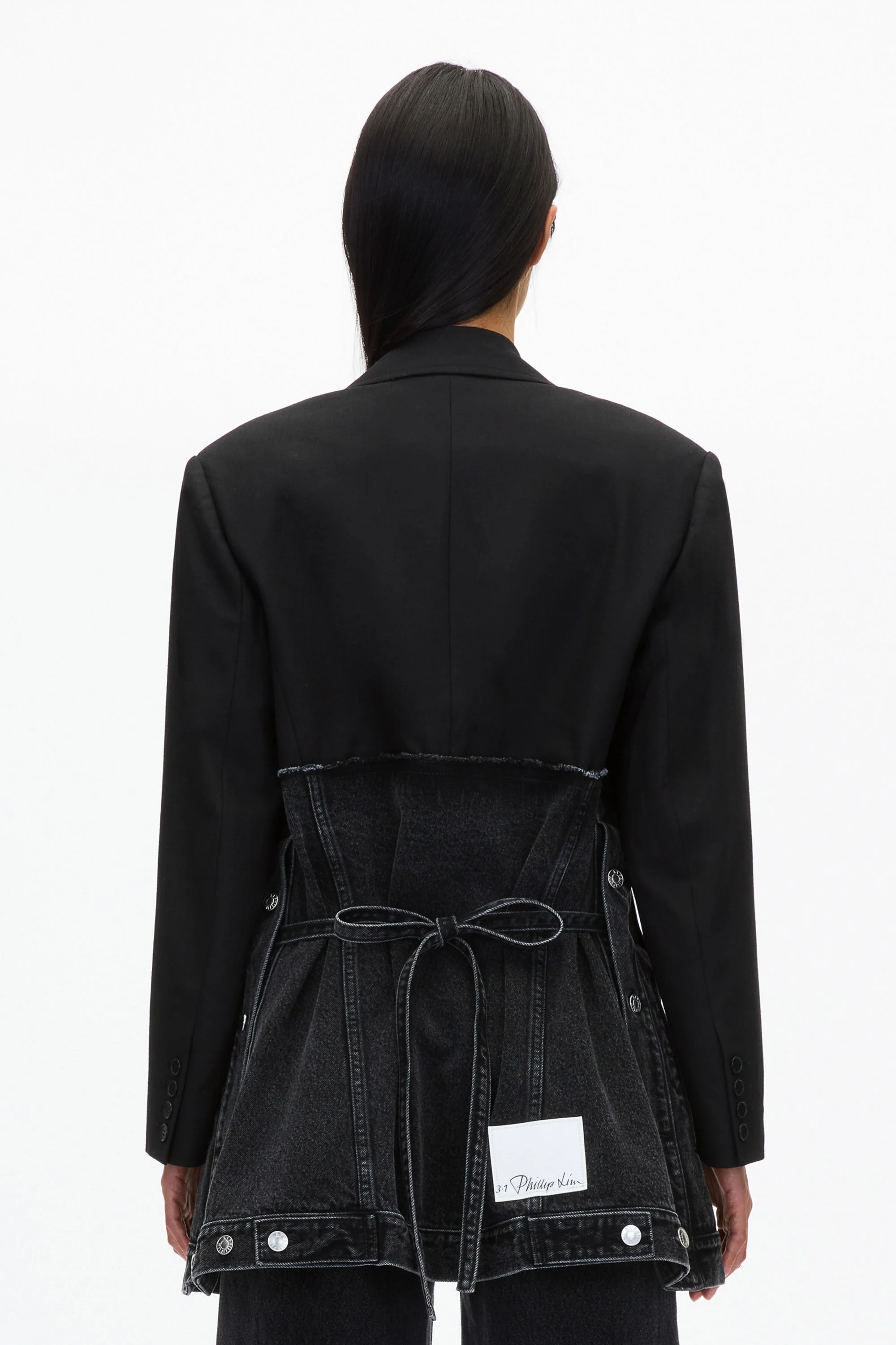 Oversized Hybrid Denim Blazer - Image 4