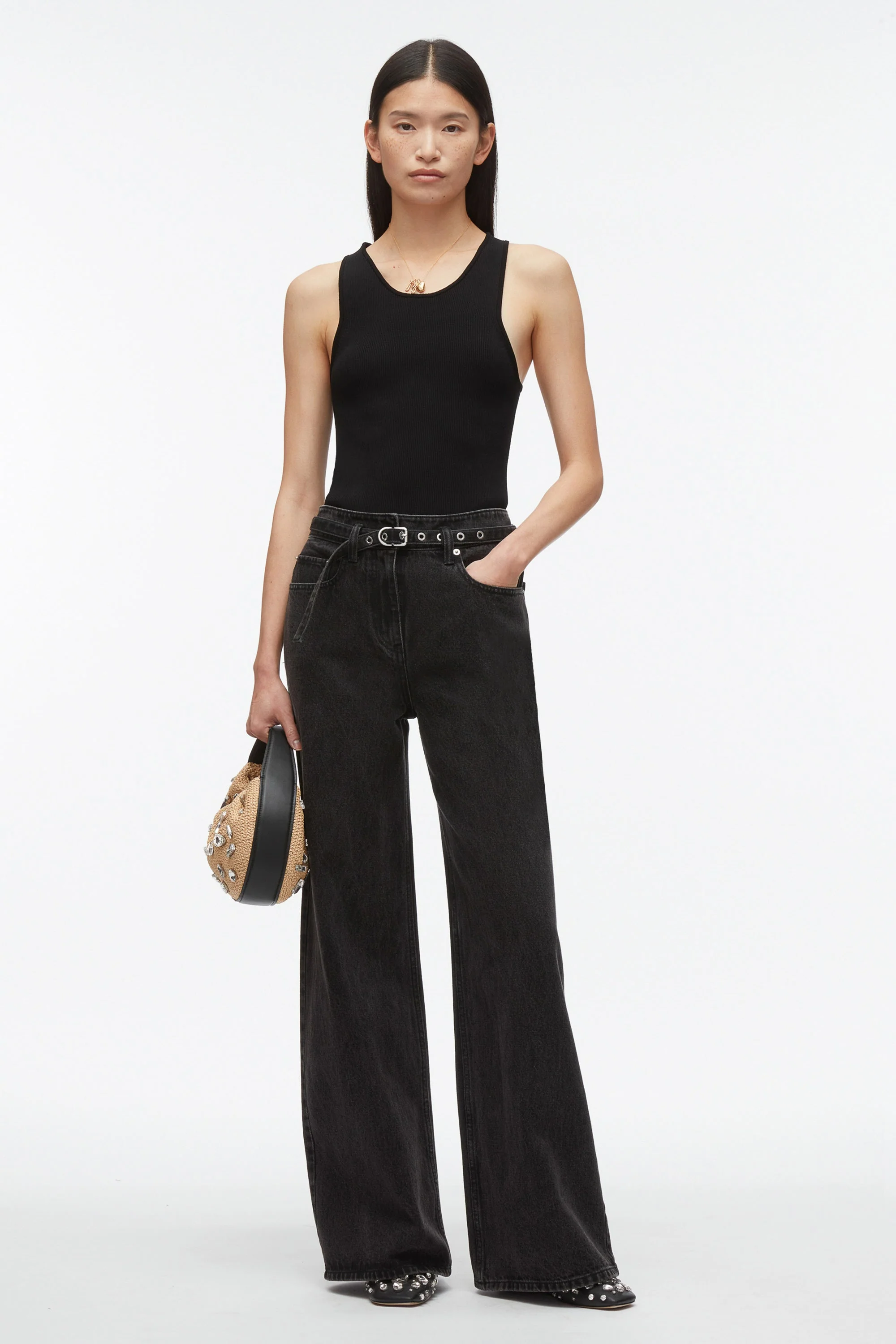 Wide Leg Belted Jeans - Image 5