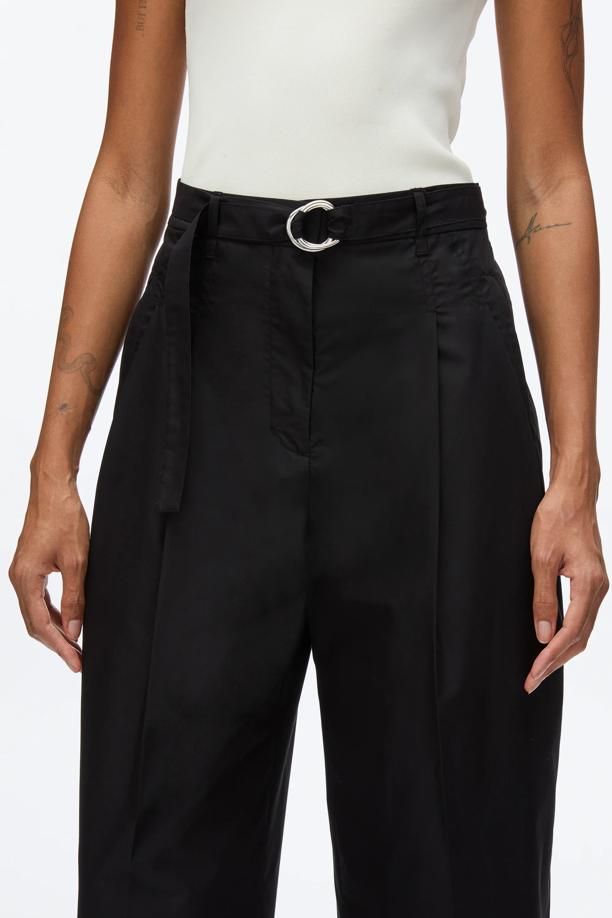 Double Pleat Wide Cropped Pant - Image 5