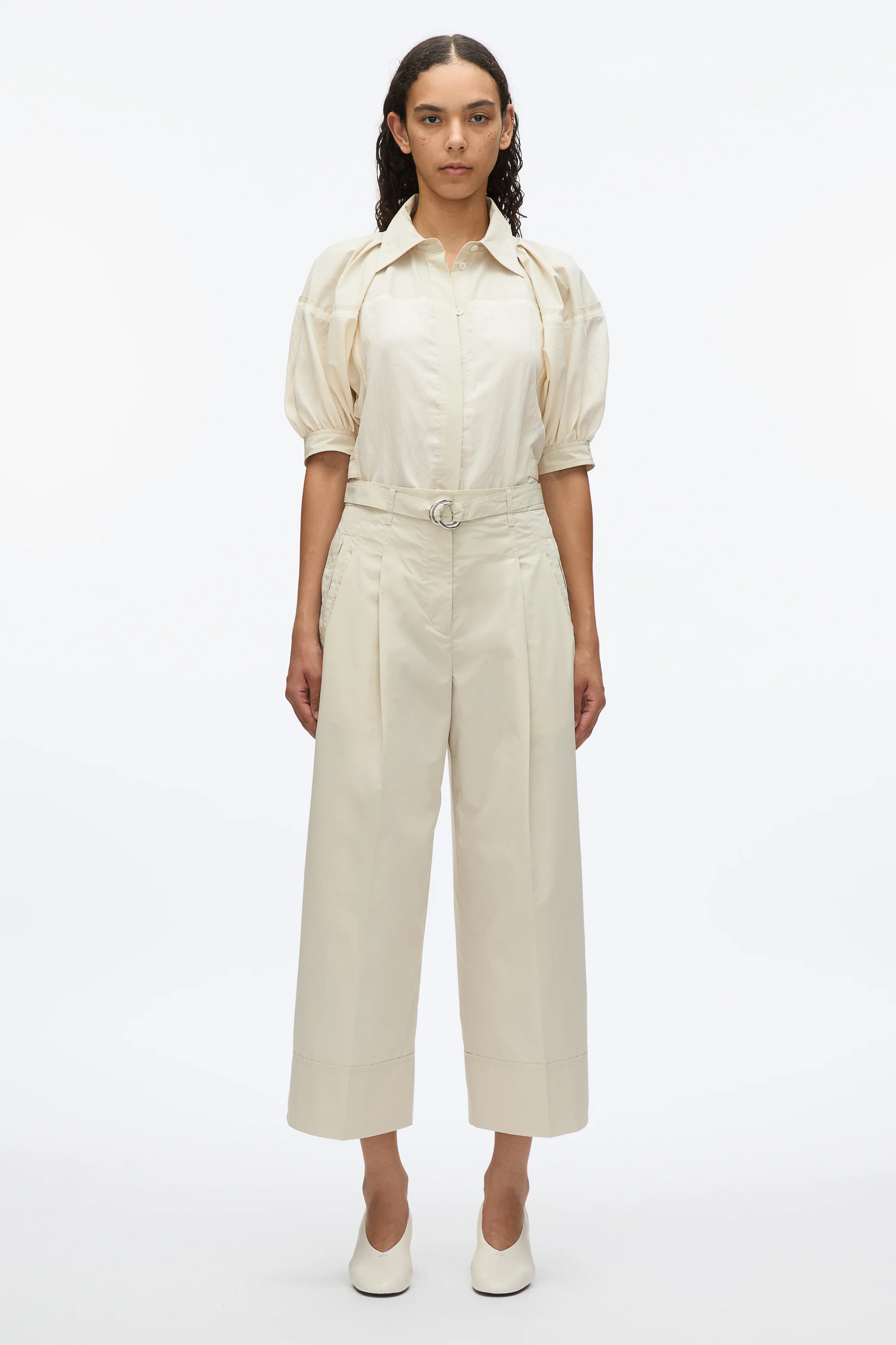 Double Pleat Wide Cropped Pant - Image 6