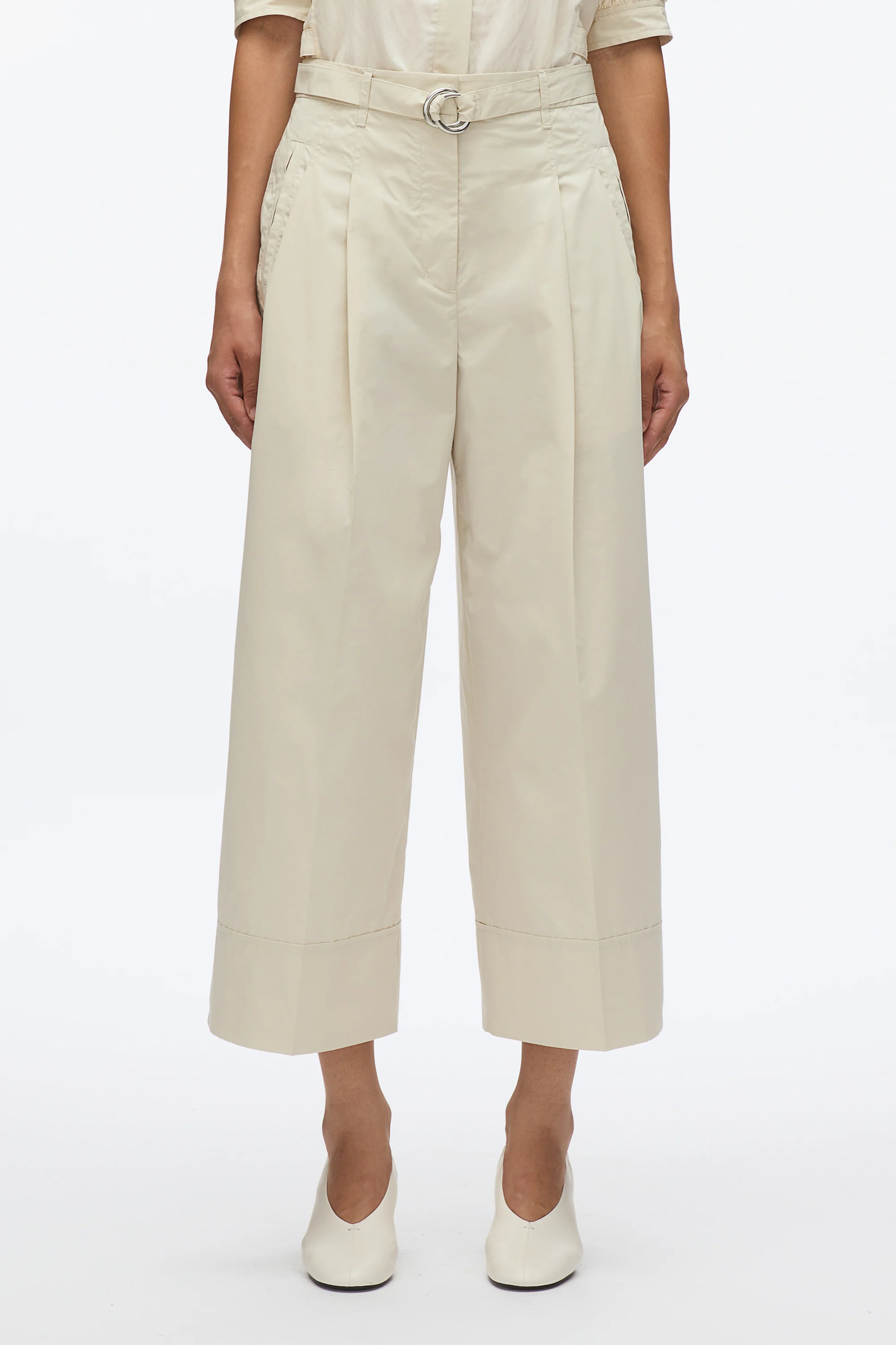 Double Pleat Wide Cropped Pant - Image 7
