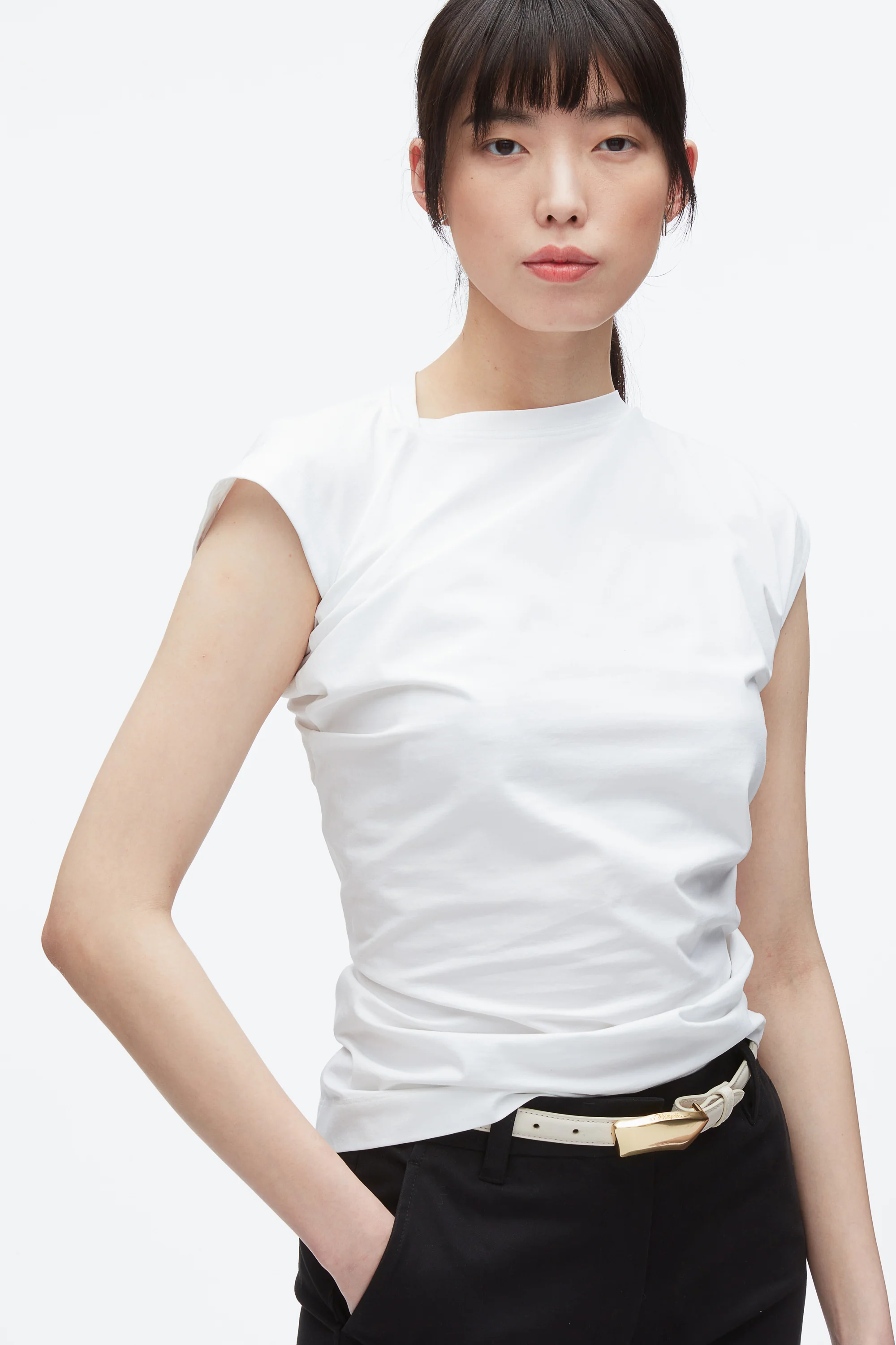 Draped Asymmetric T-Shirt - Image 12