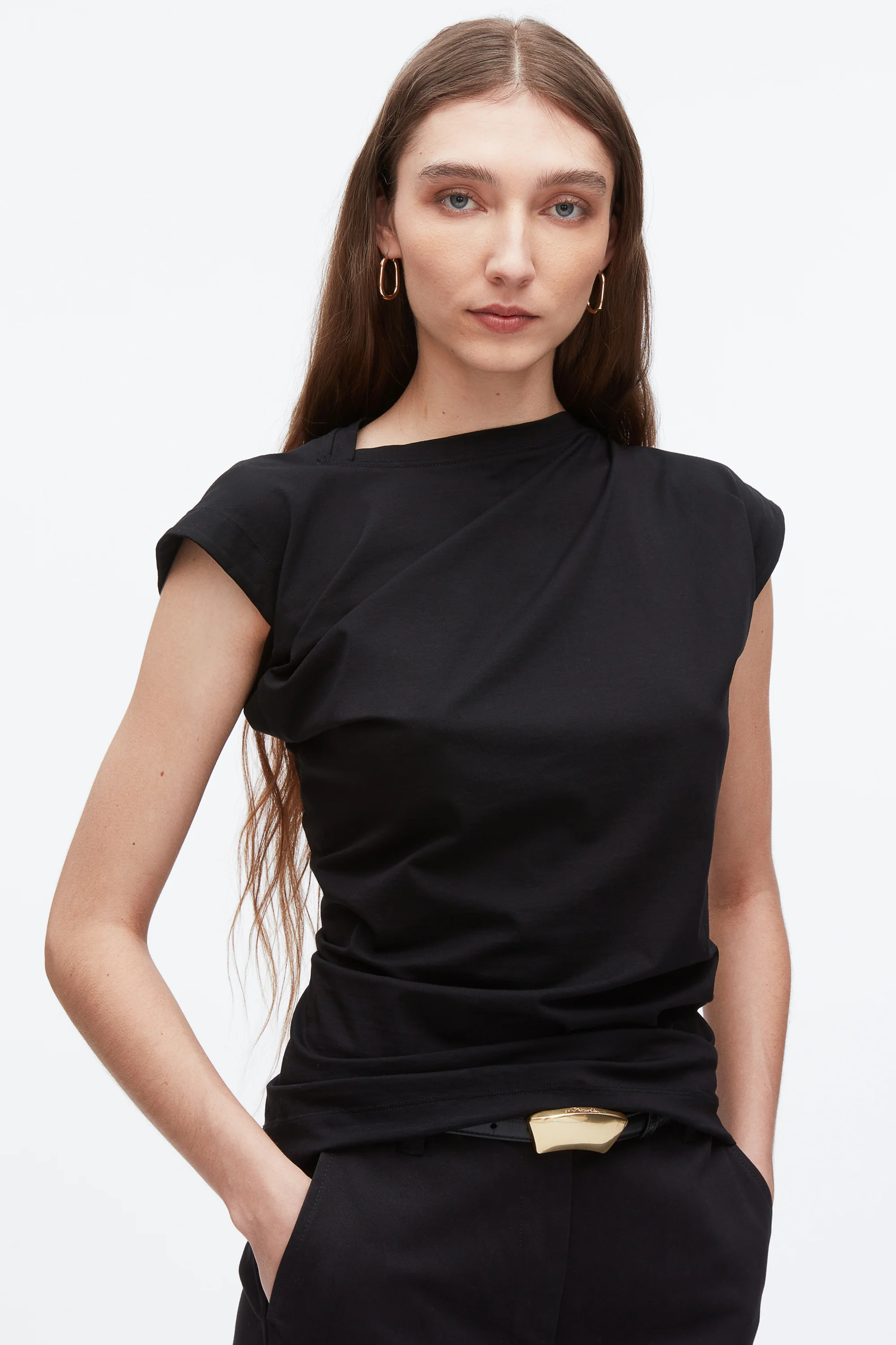 Draped Asymmetric T-Shirt - Image 6