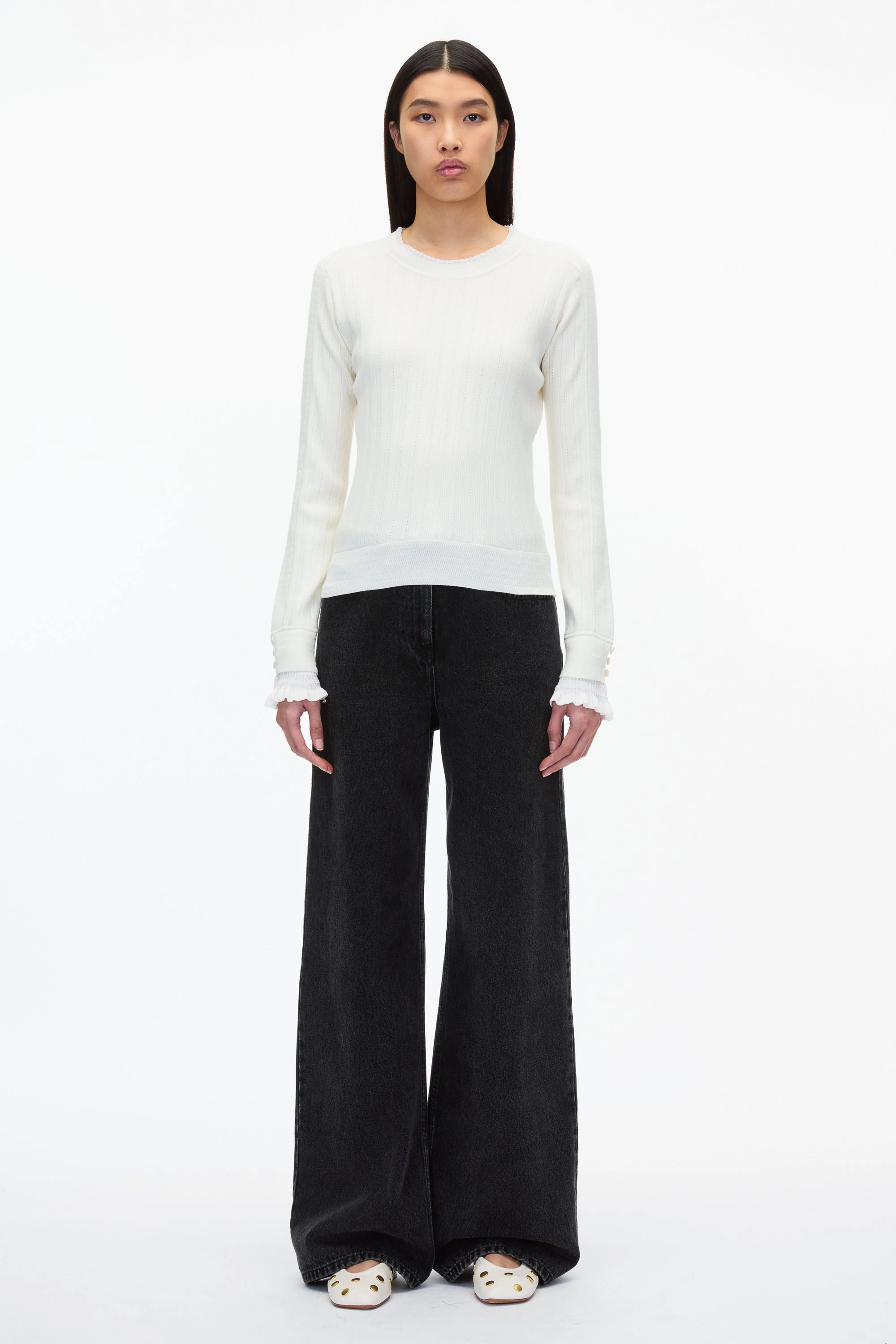 Draped Boatneck Long Sleeve Tee - Image 5