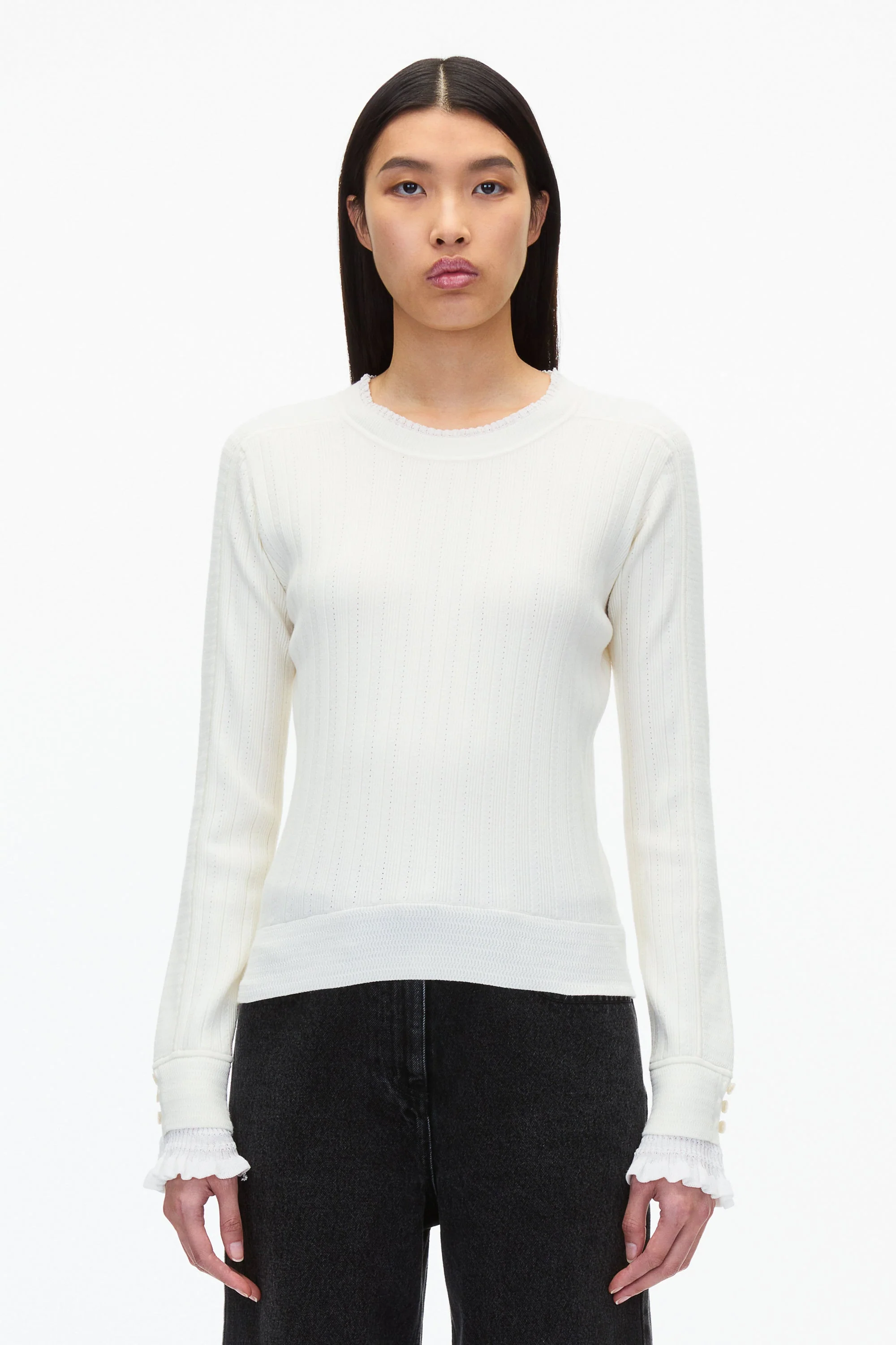 Draped Boatneck Long Sleeve Tee - Image 6