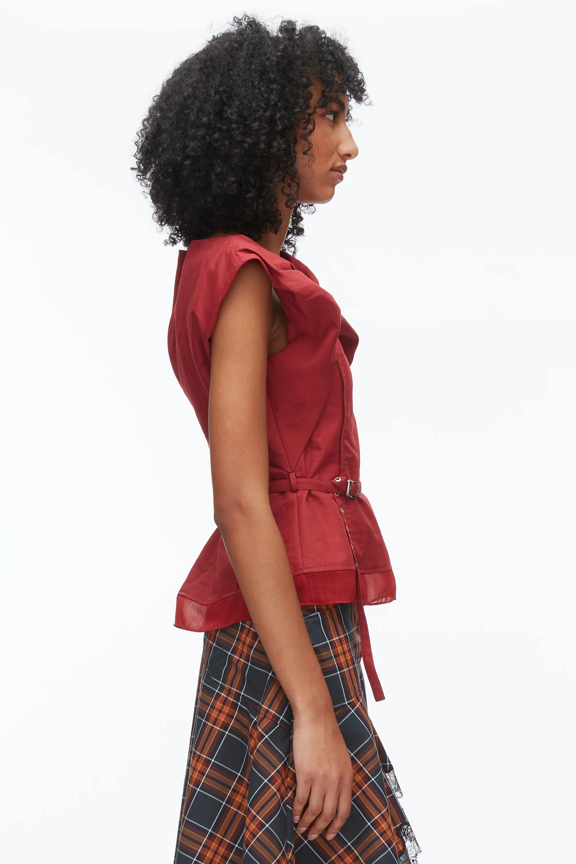 Draped Bow Belted Shell Top - Image 4