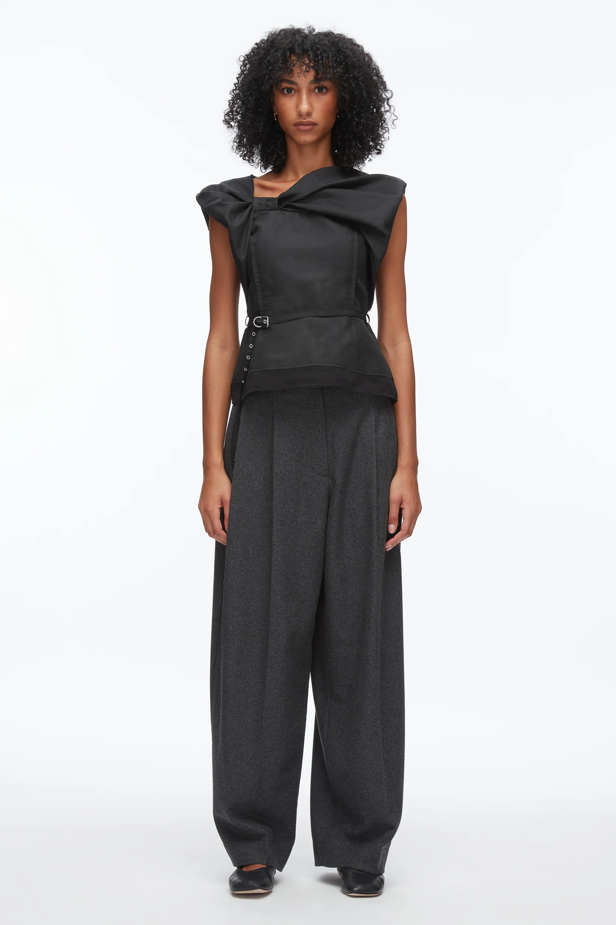 Draped Bow Belted Shell Top - Image 8