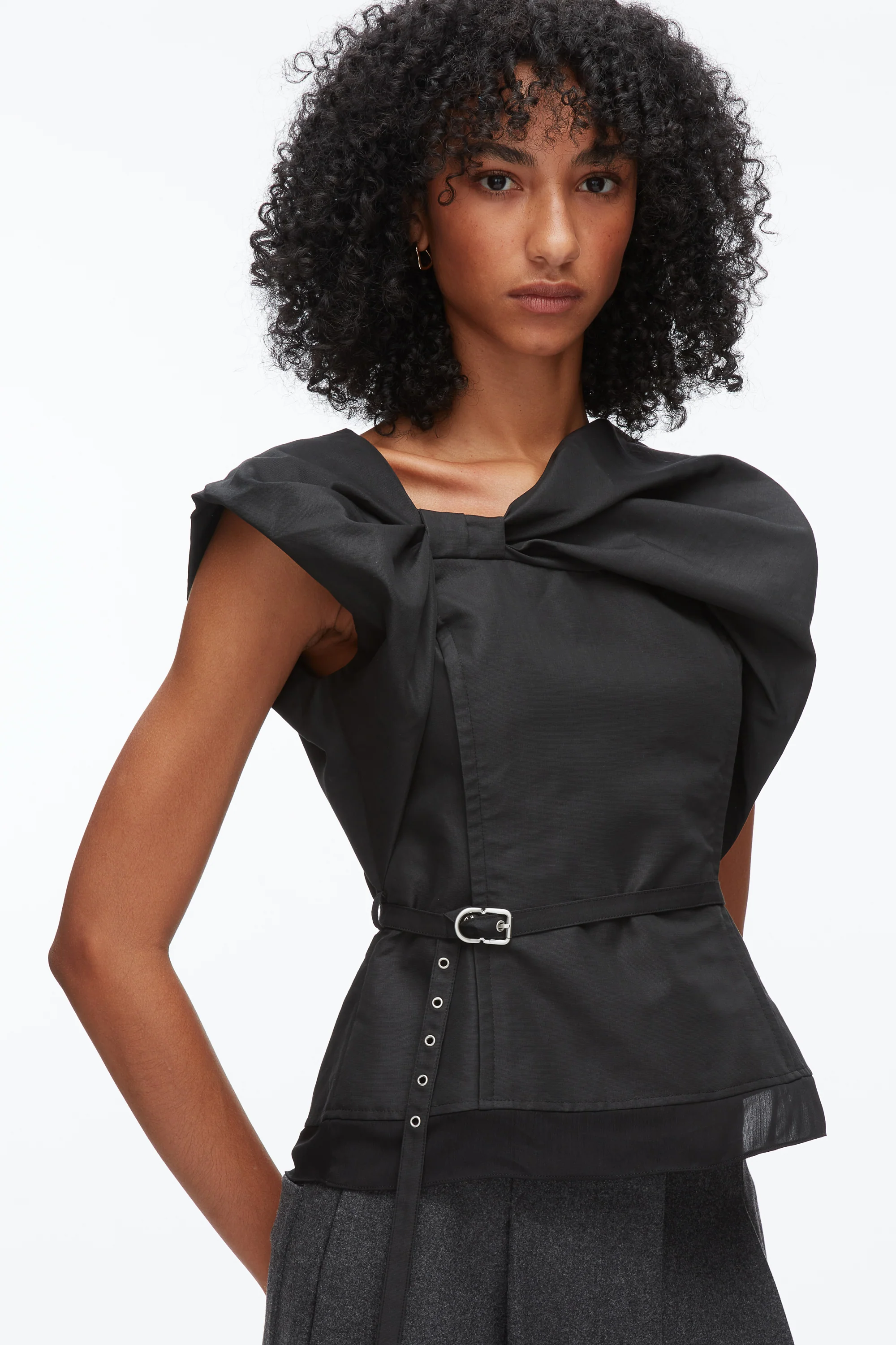 Draped Bow Belted Shell Top - Image 12