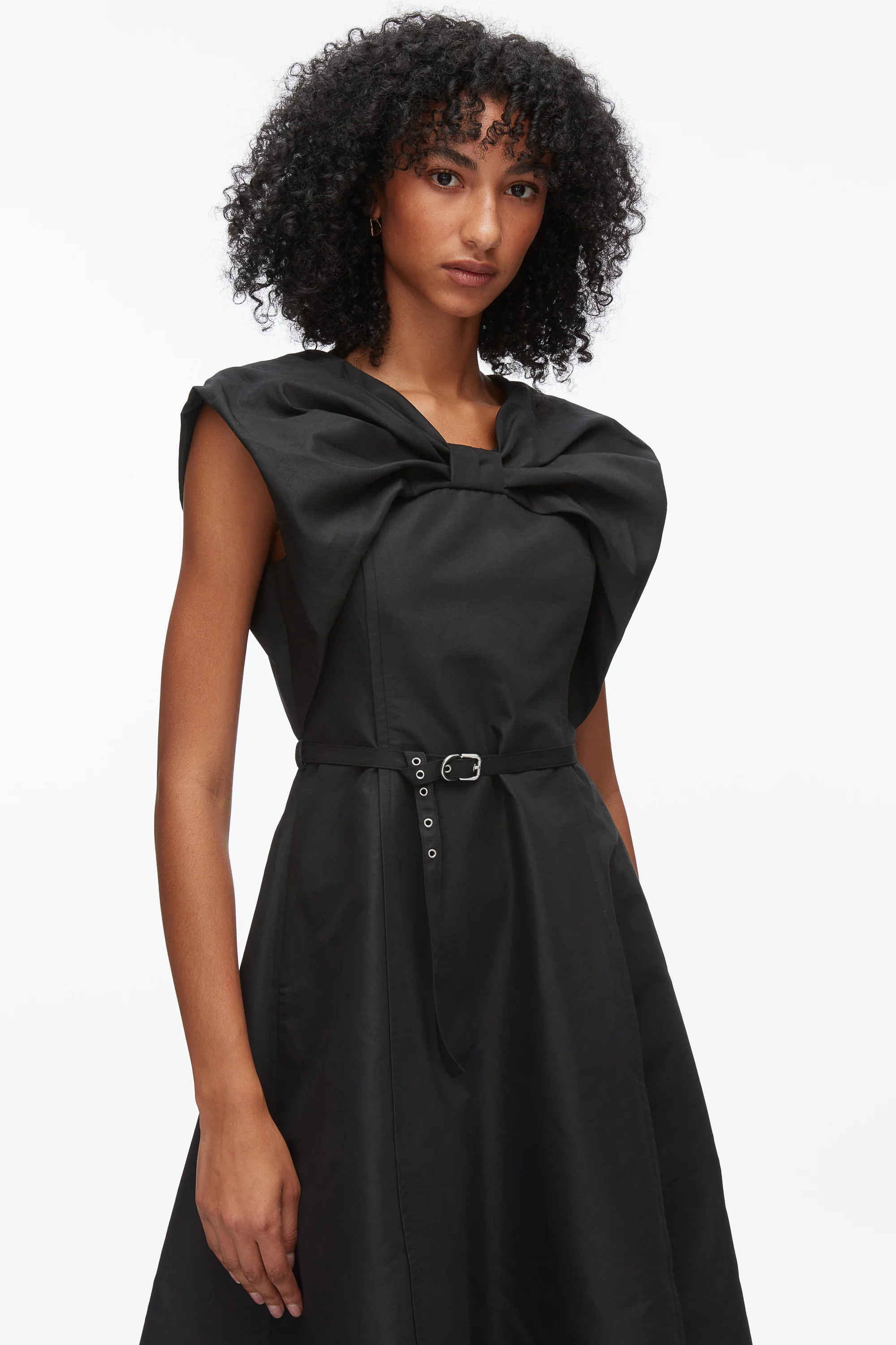 Draped Bow Dress with Belt - Image 10
