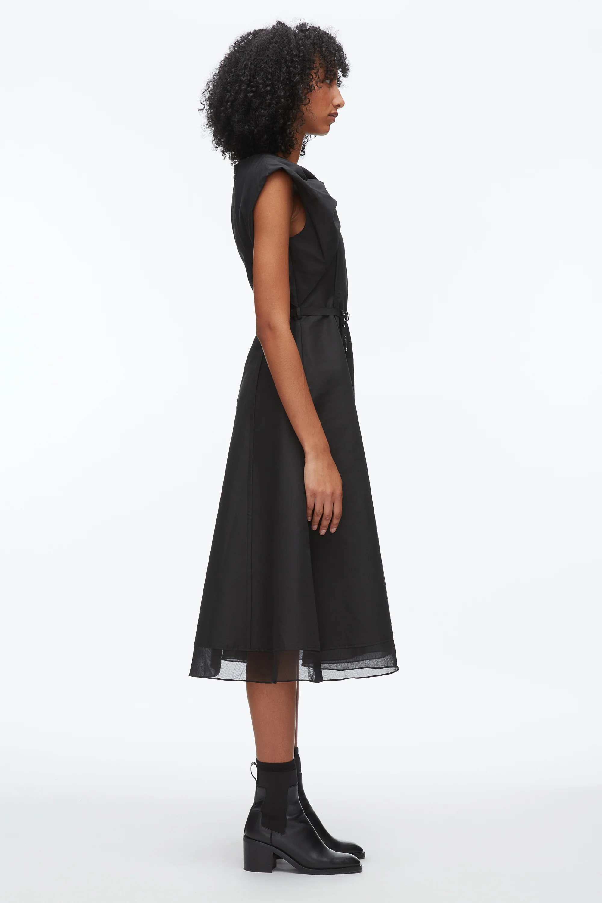 Draped Bow Dress with Belt - Image 8