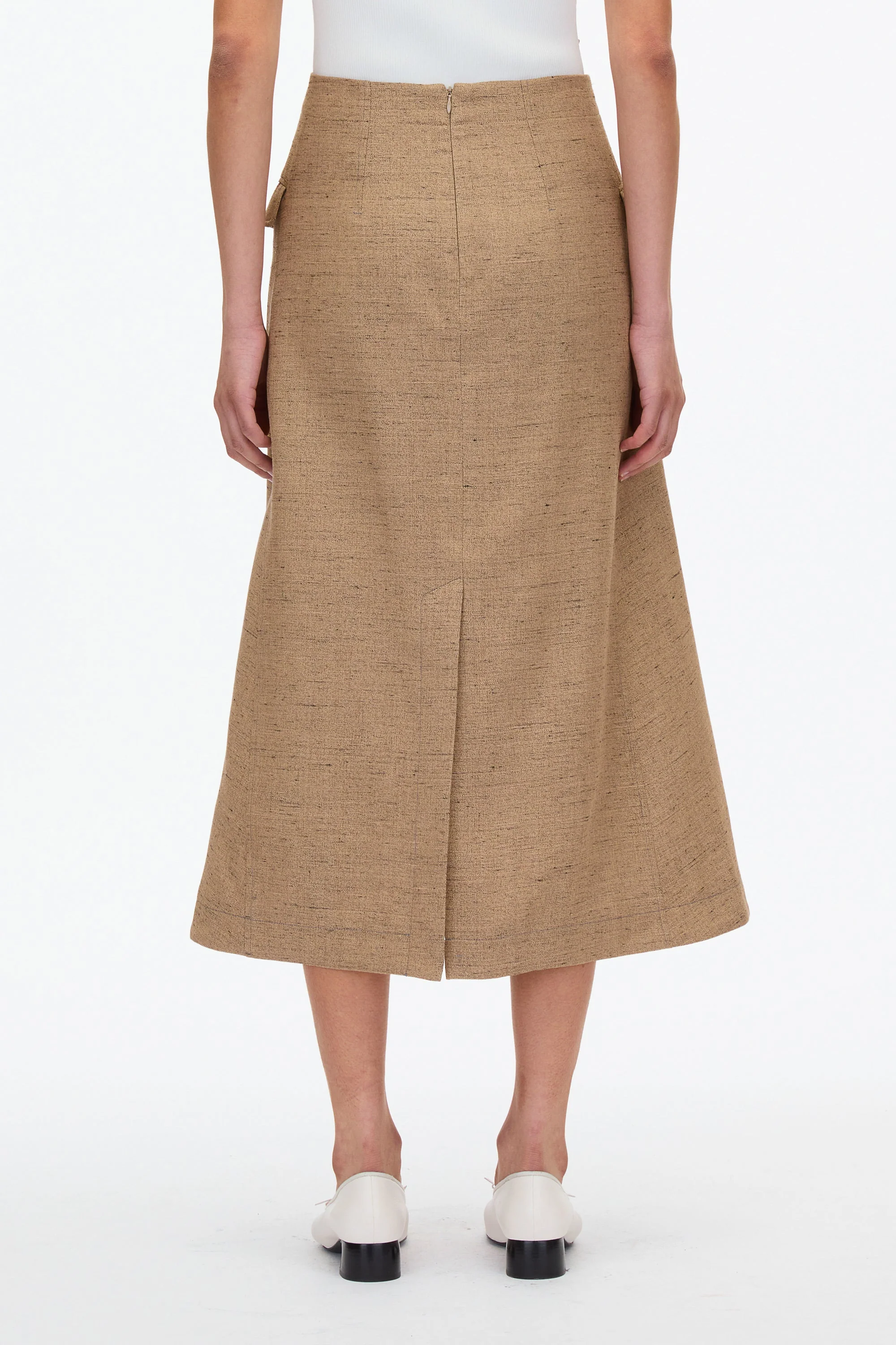 Faux Wrap Skirt with Tie Waist - Image 3