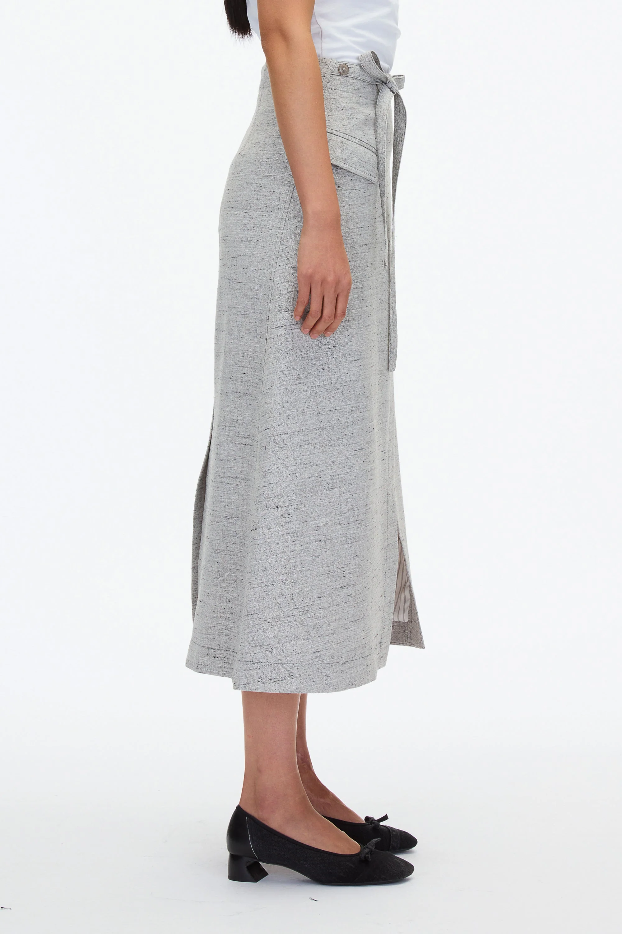 Faux Wrap Skirt with Tie Waist - Image 7