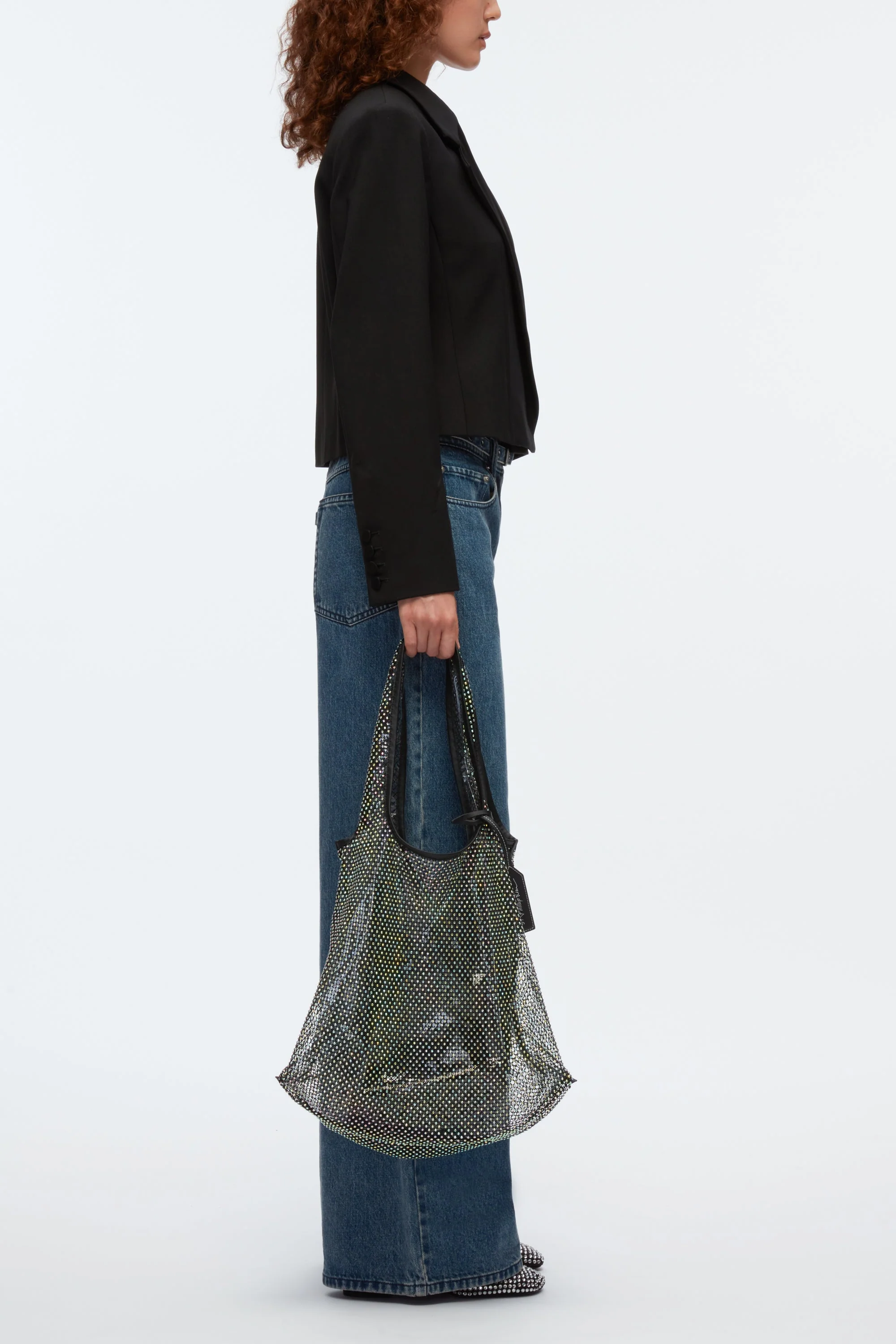 Crystal Embellished Mesh Market Tote - Image 4