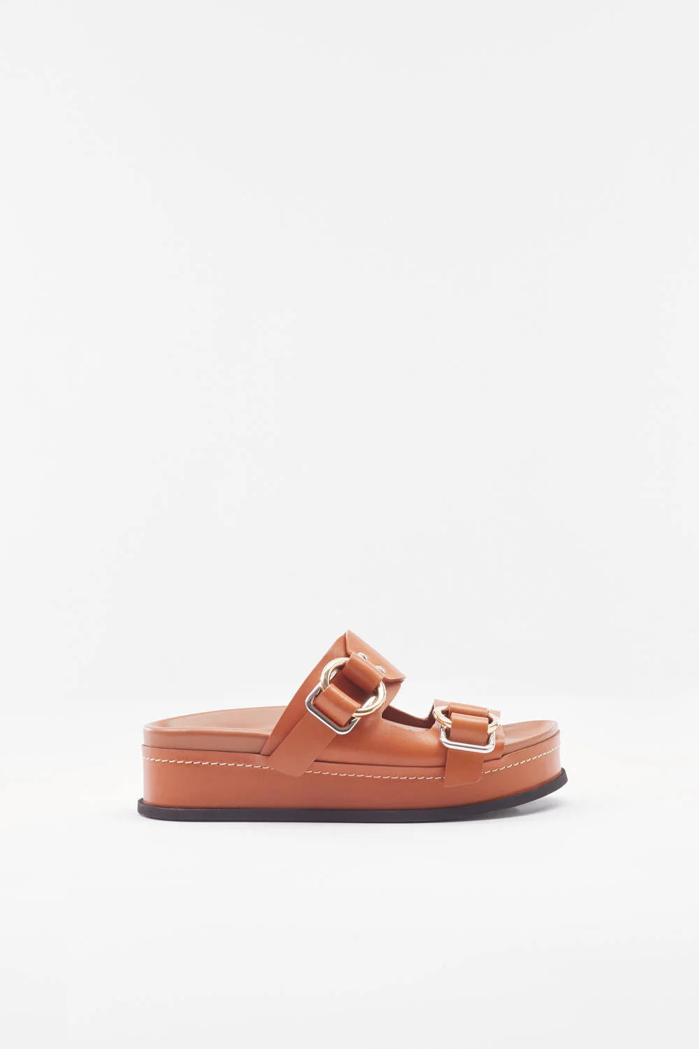 Freida Double-Buckle Platform Slides - Image 4