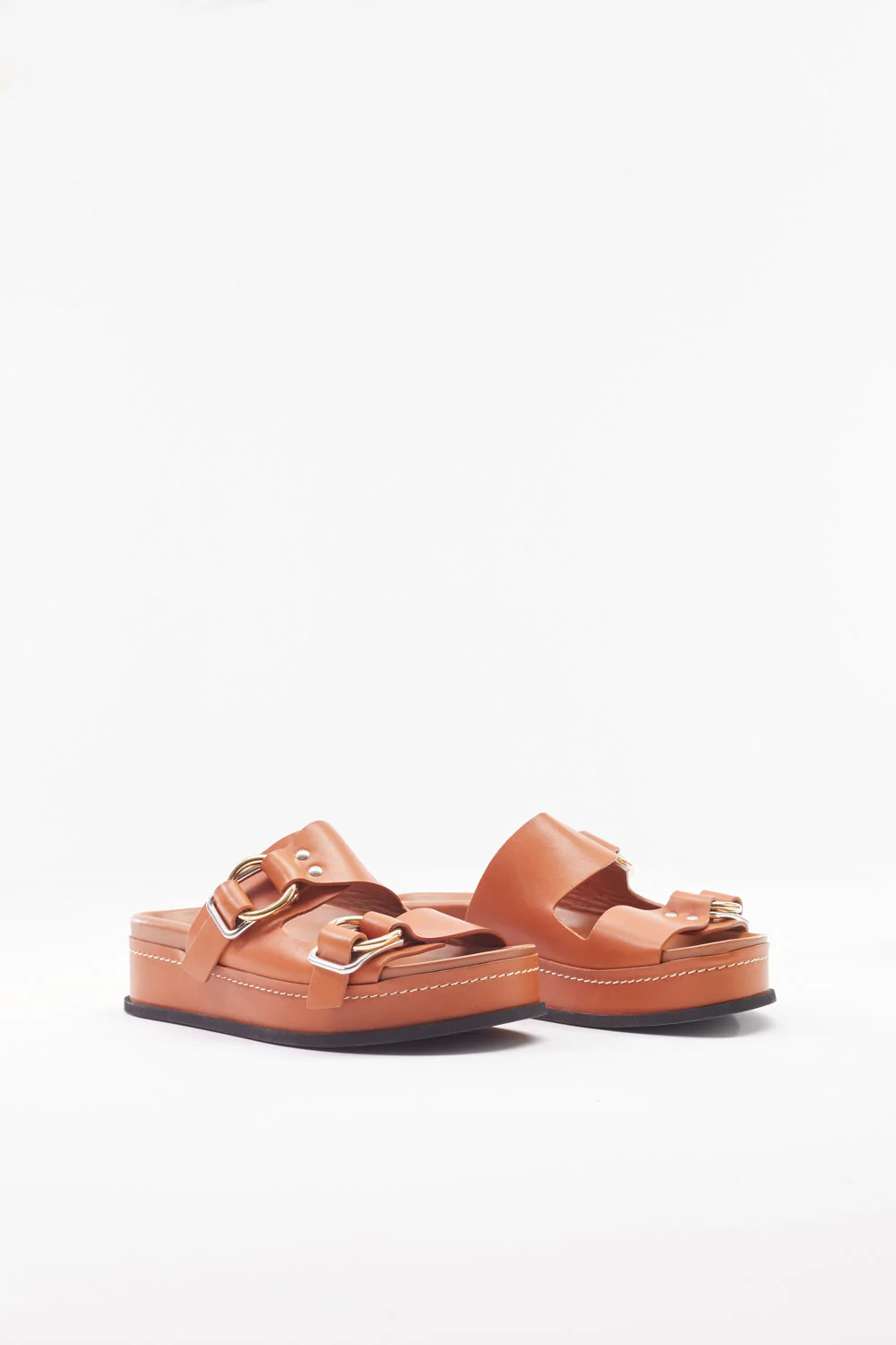 Freida Double-Buckle Platform Slides - Image 5