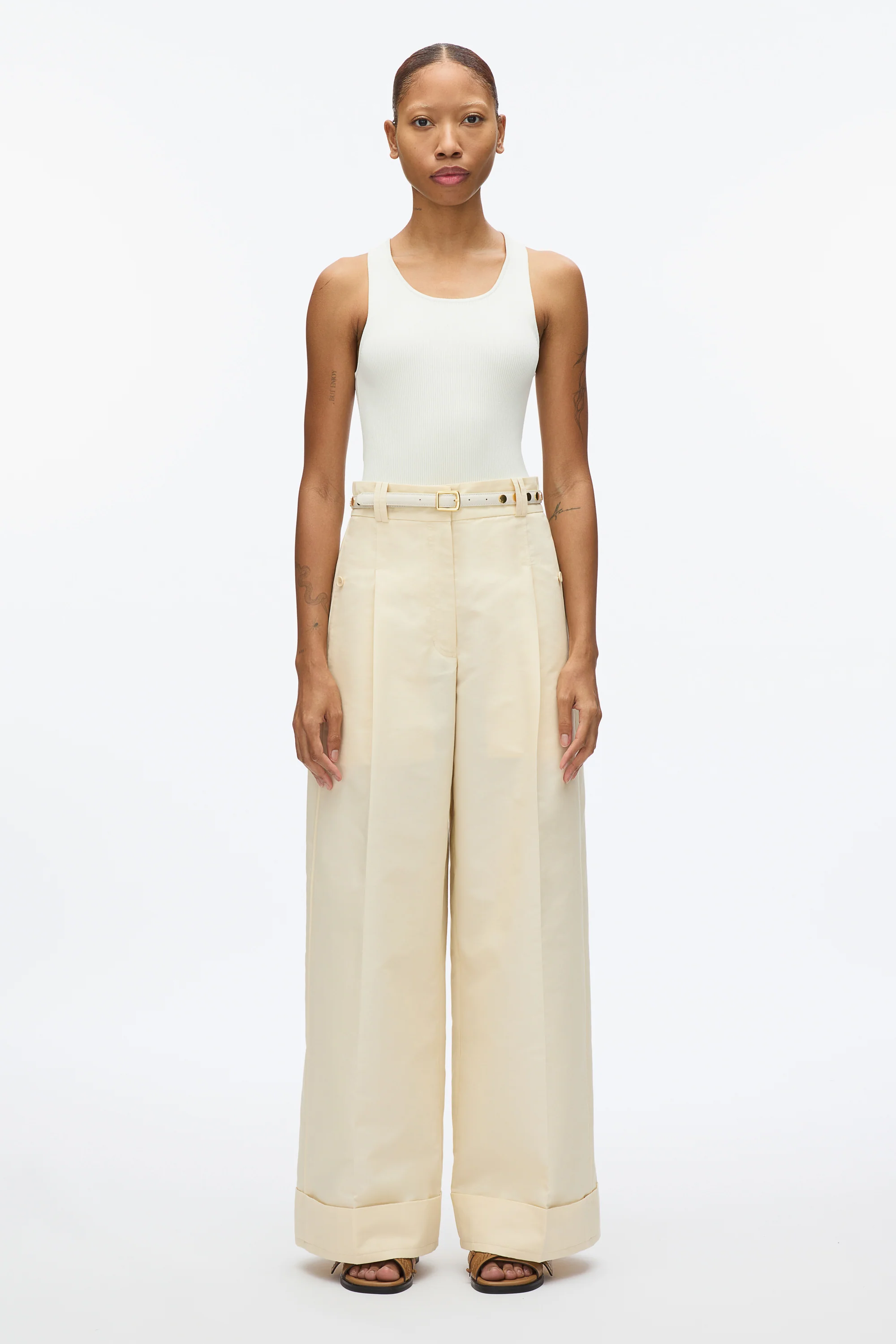 Petite Pleated Wide Leg Trouser - Image 11