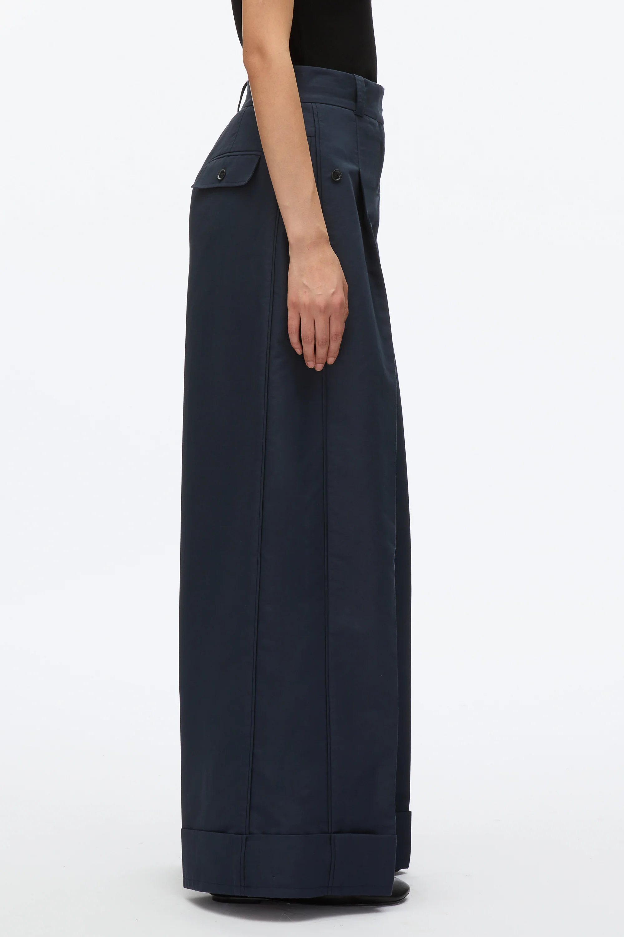 Petite Pleated Wide Leg Trouser - Image 3