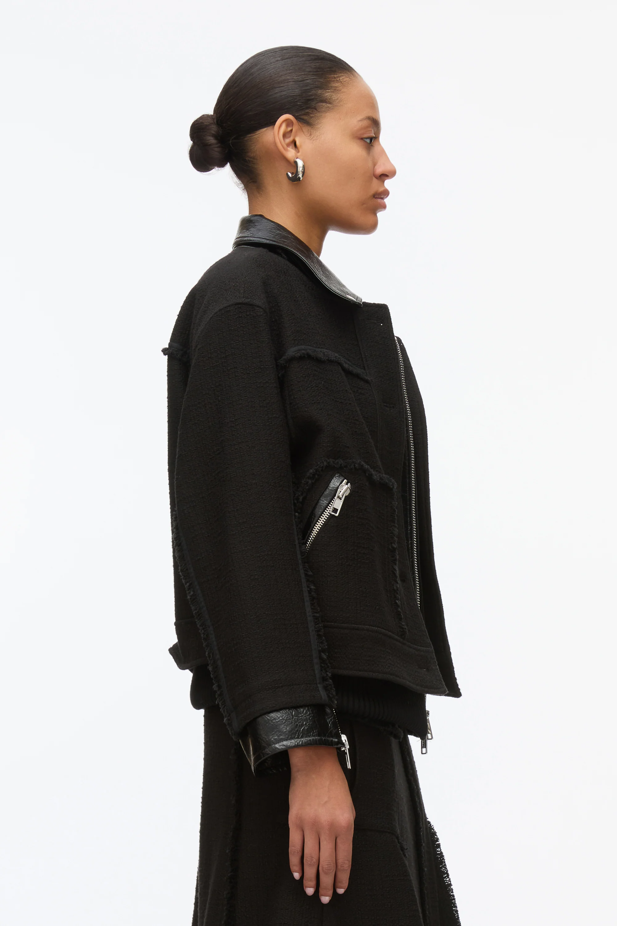 Hybrid Tweed Moto Jacket - Image 8