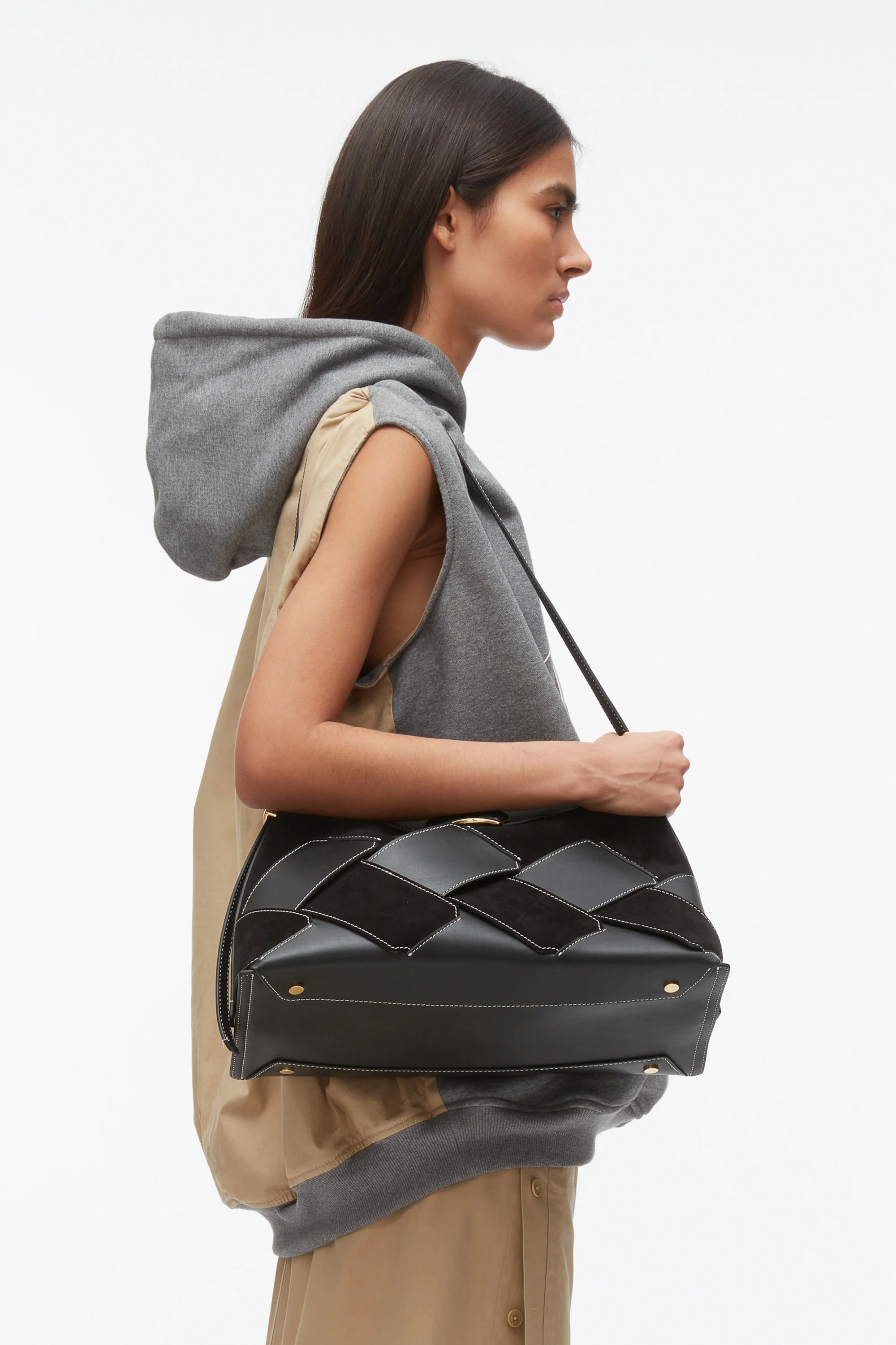 ID Soft Shoulder Bag with Woven Combo - Image 6