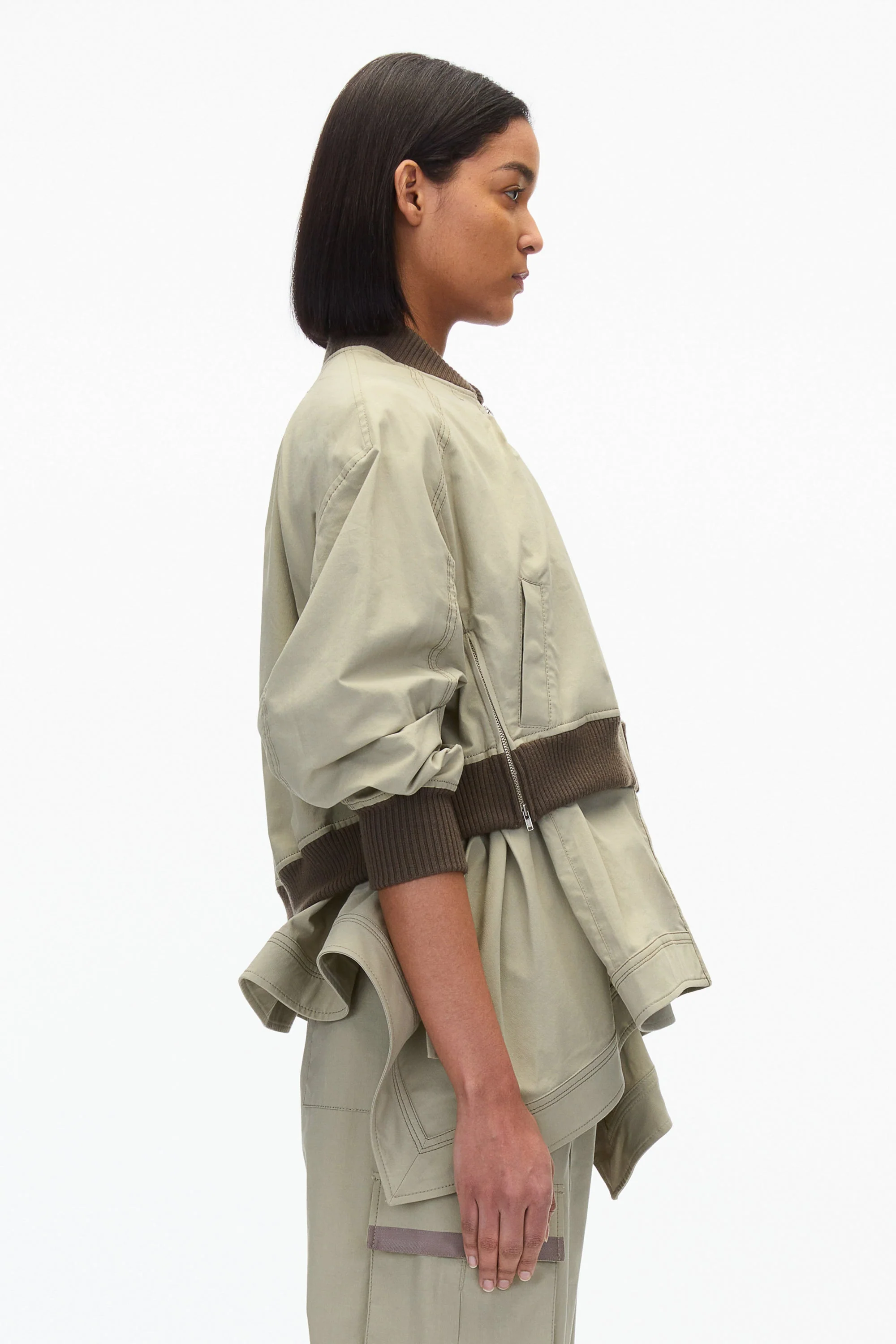 Layered Flounce Bomber Jacket - Image 10