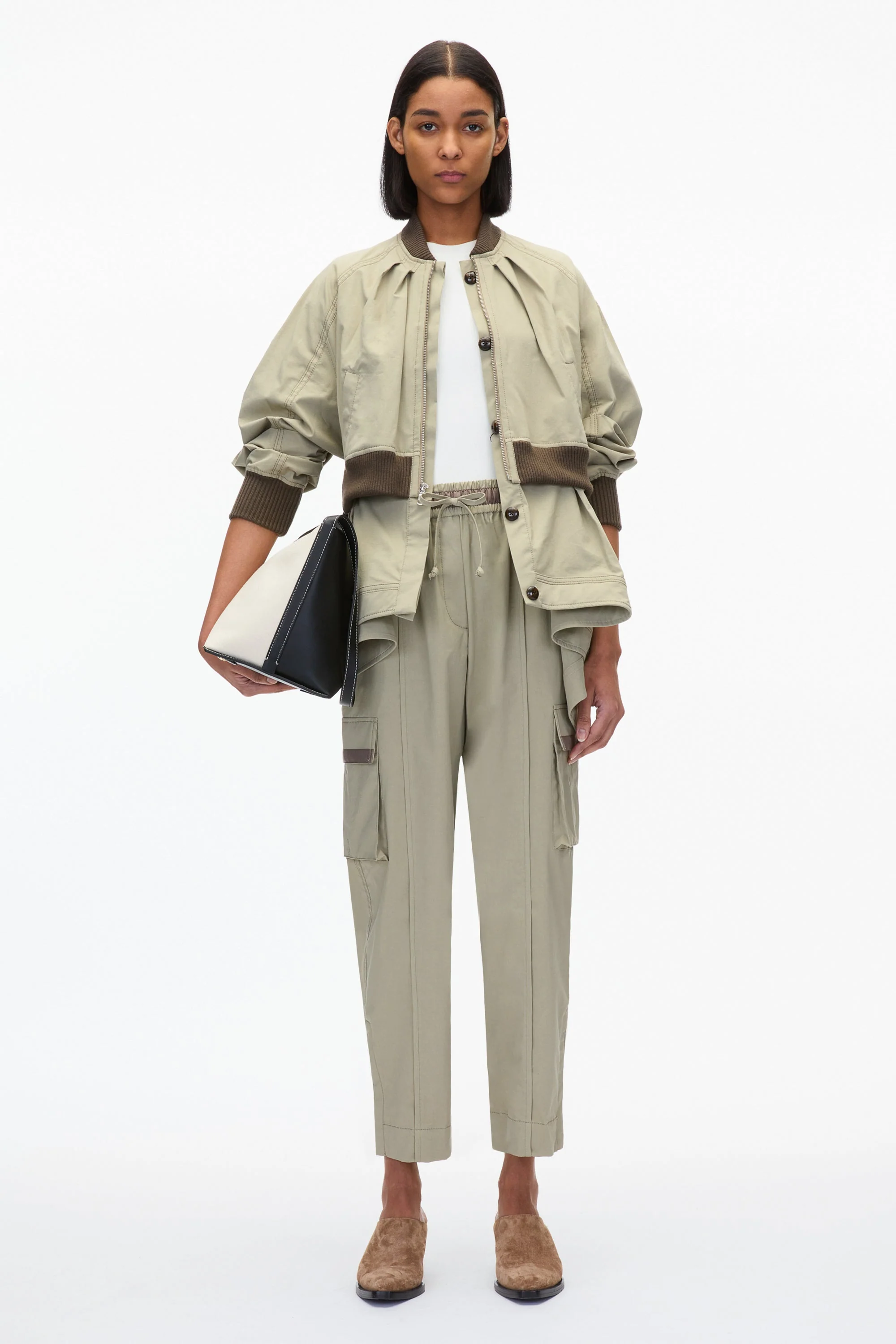 Layered Flounce Bomber Jacket - Image 7