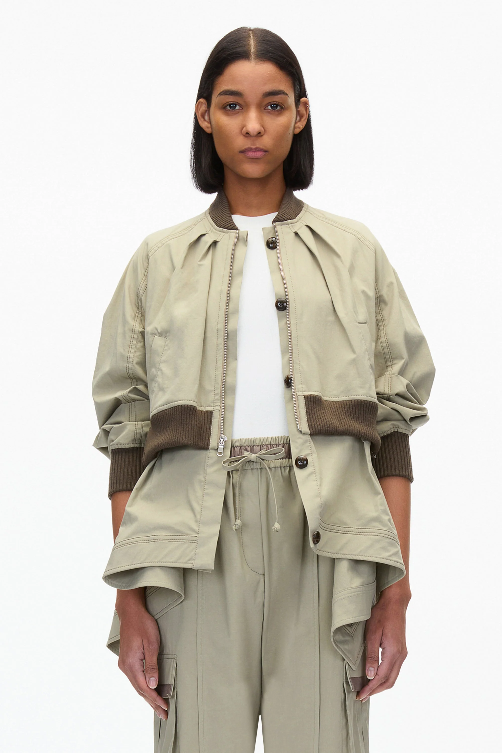 Layered Flounce Bomber Jacket - Image 8