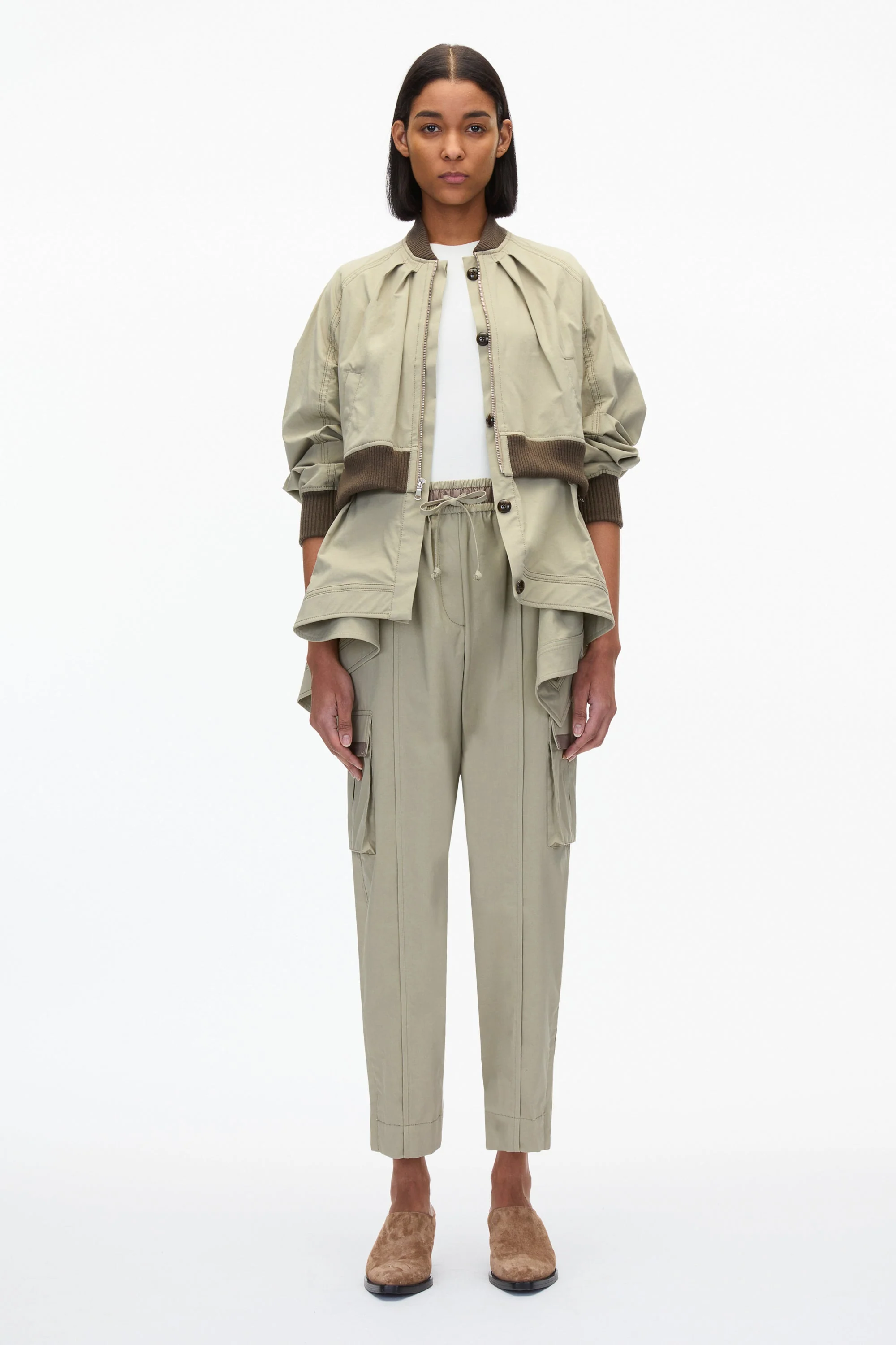 Layered Flounce Bomber Jacket - Image 9