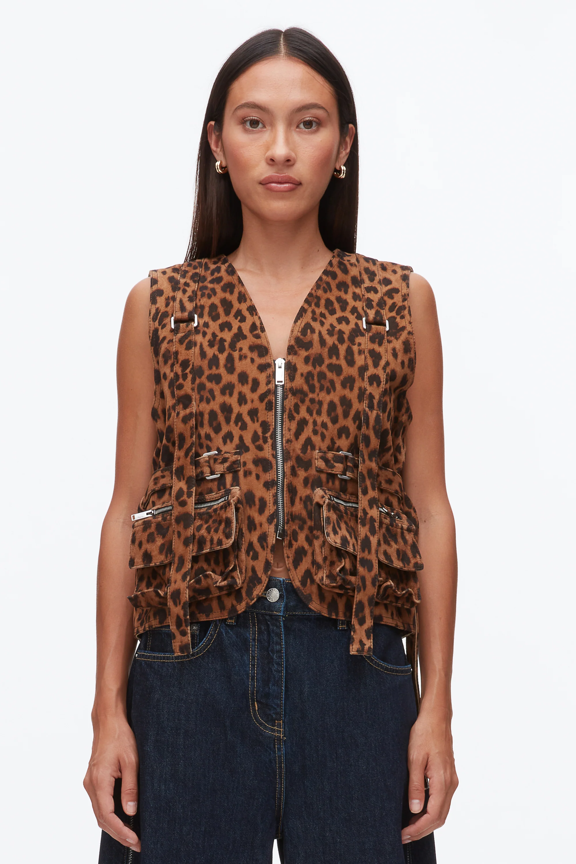Leopard Print Field Vest - Image 3
