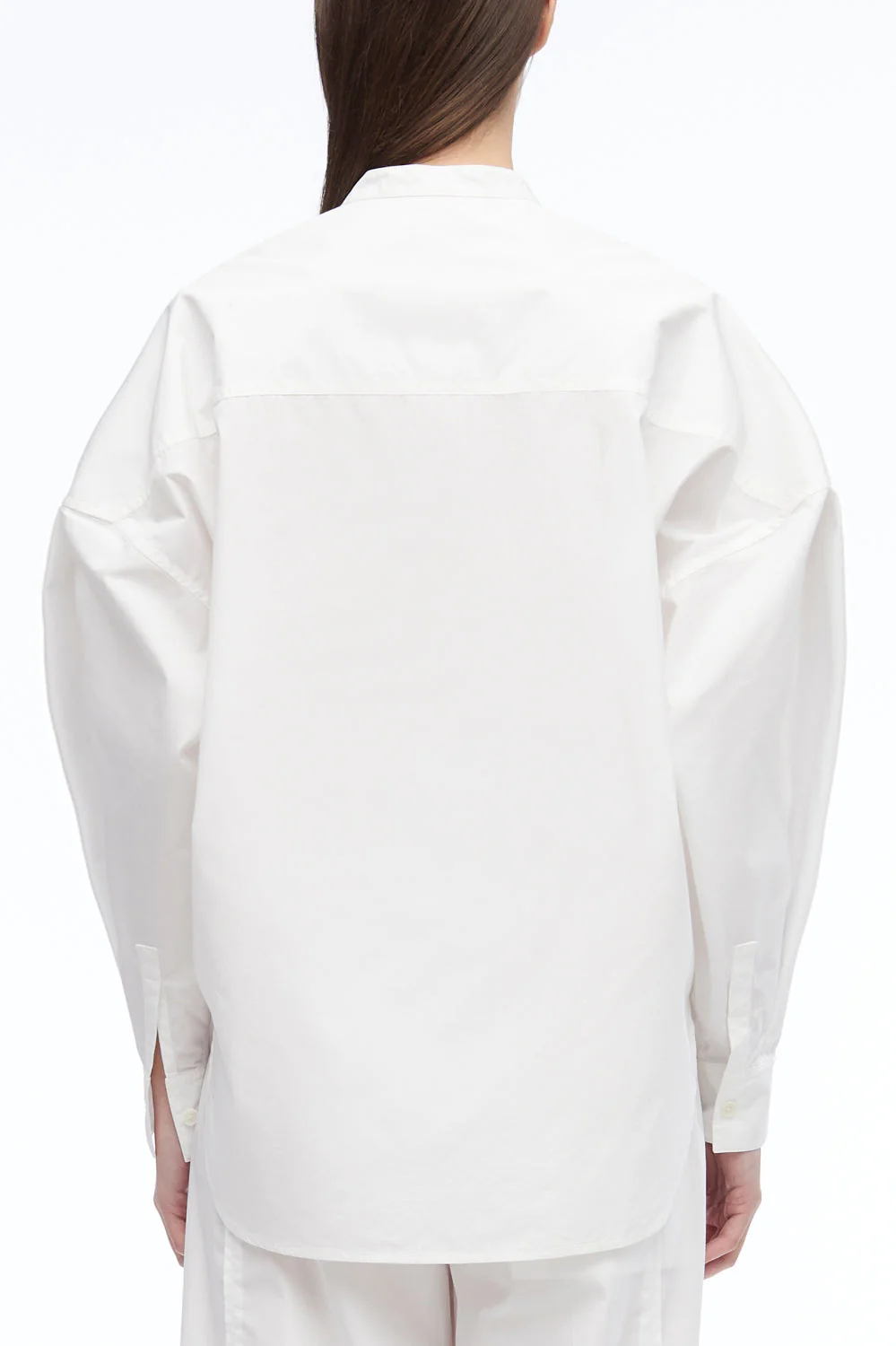 Long Sleeve Band Collar Poplin Shirt - Image 3