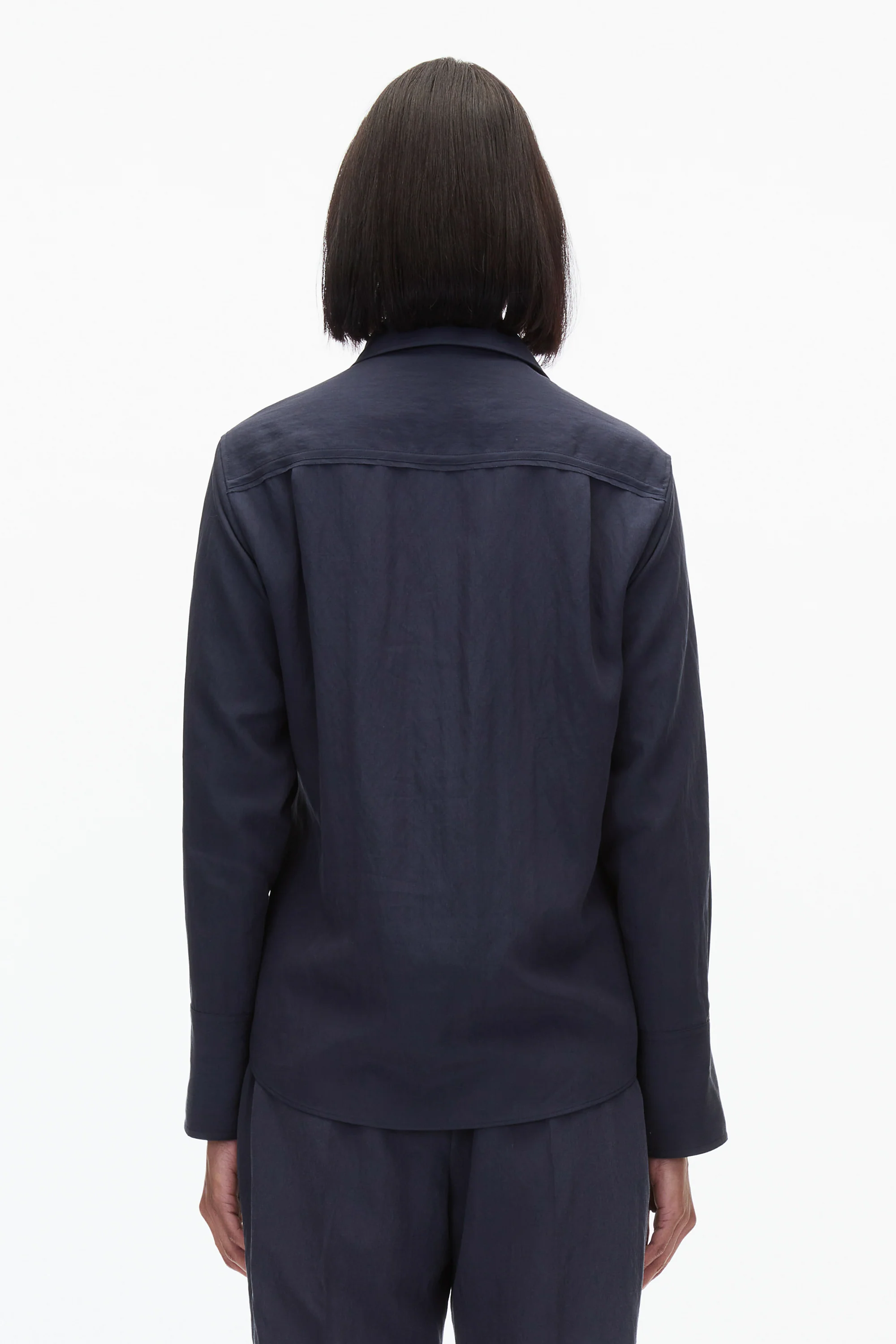 Draped Crossover Long Sleeve Shirt - Image 4