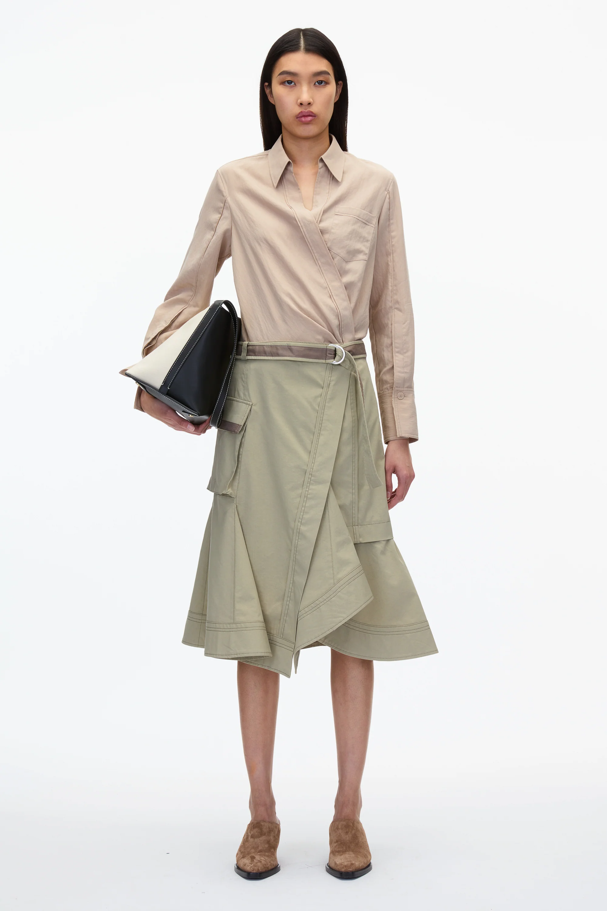 Draped Crossover Long Sleeve Shirt - Image 5