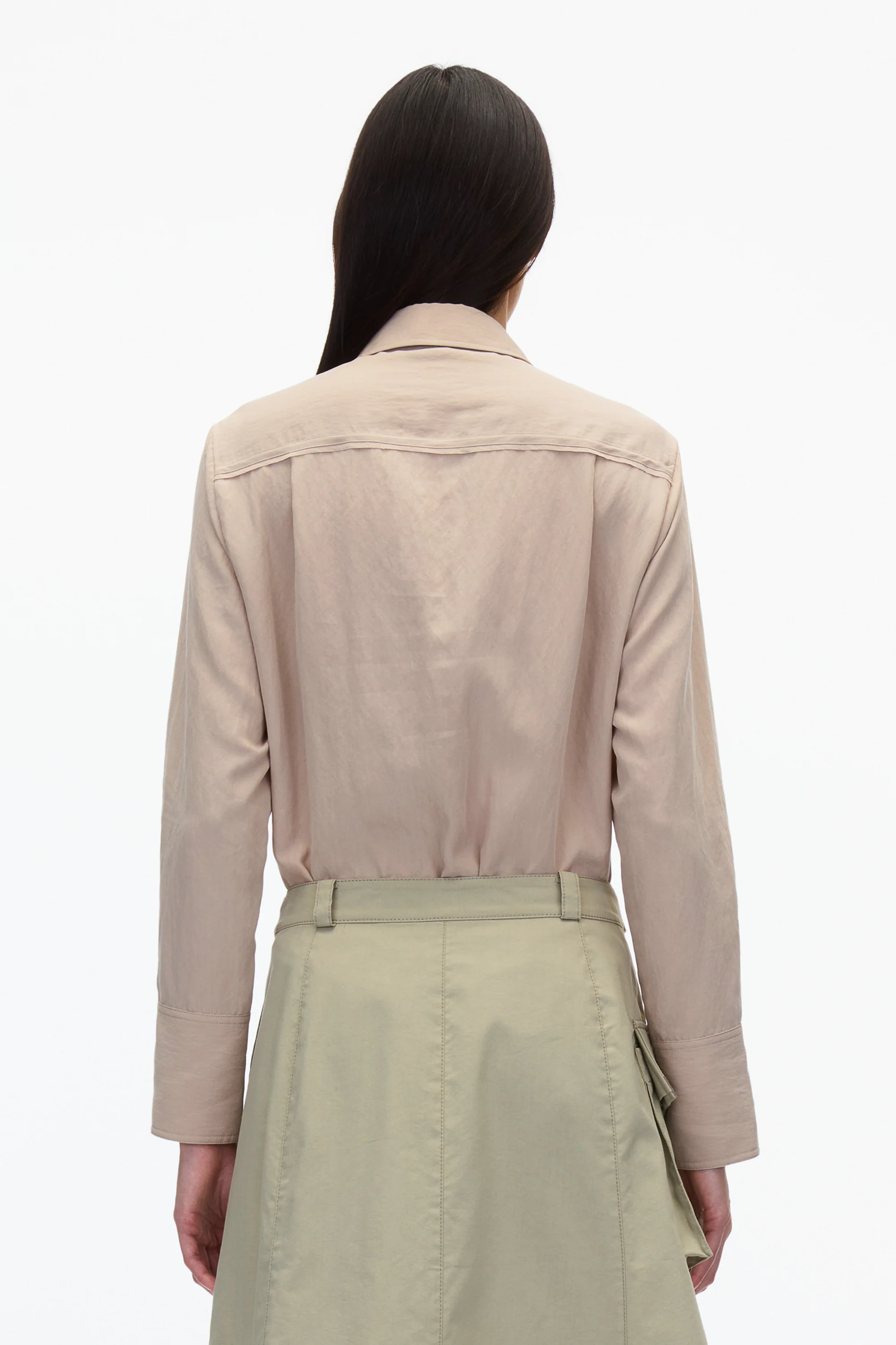 Draped Crossover Long Sleeve Shirt - Image 8