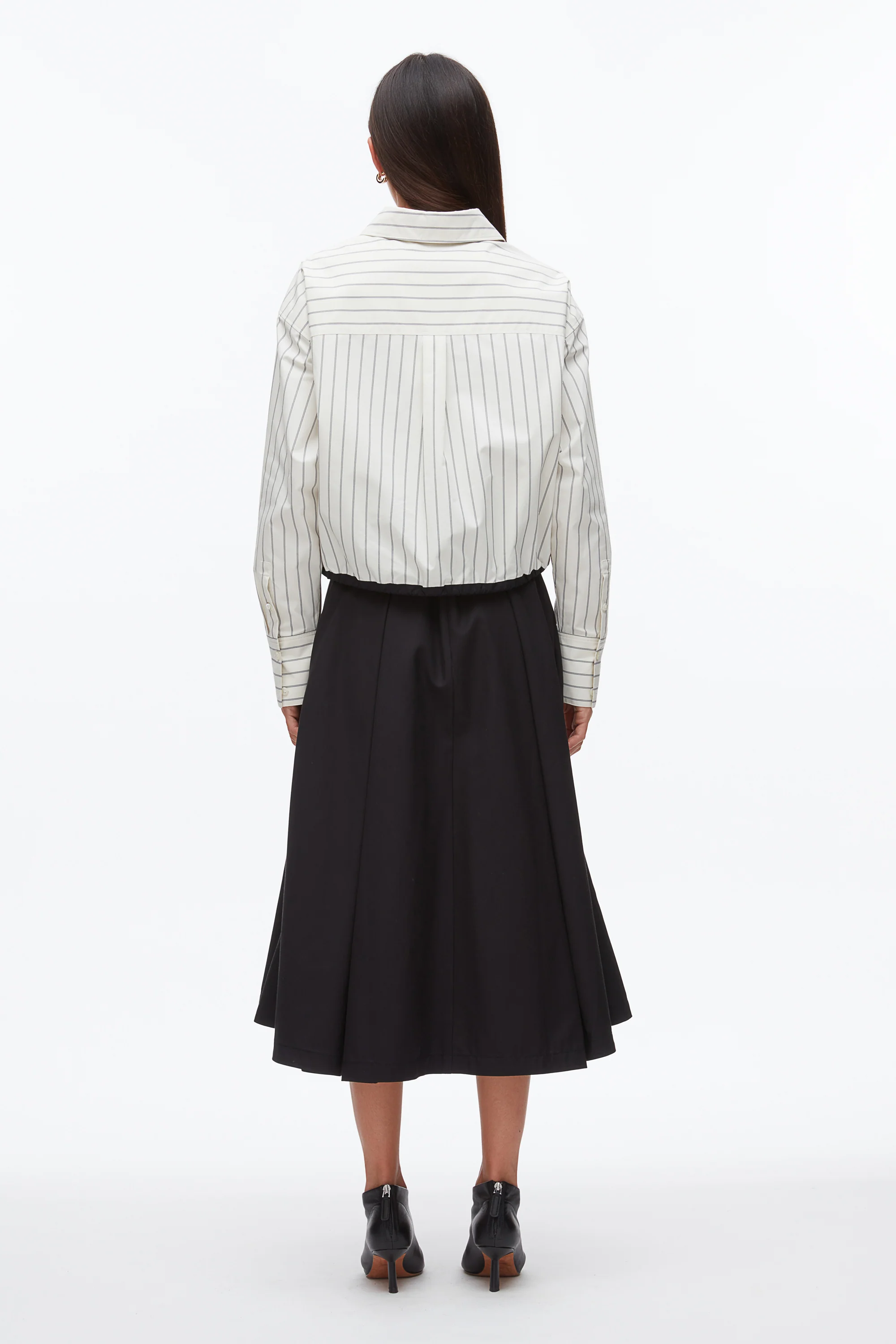 Drawcord Hem Stripe Shirt - Image 4