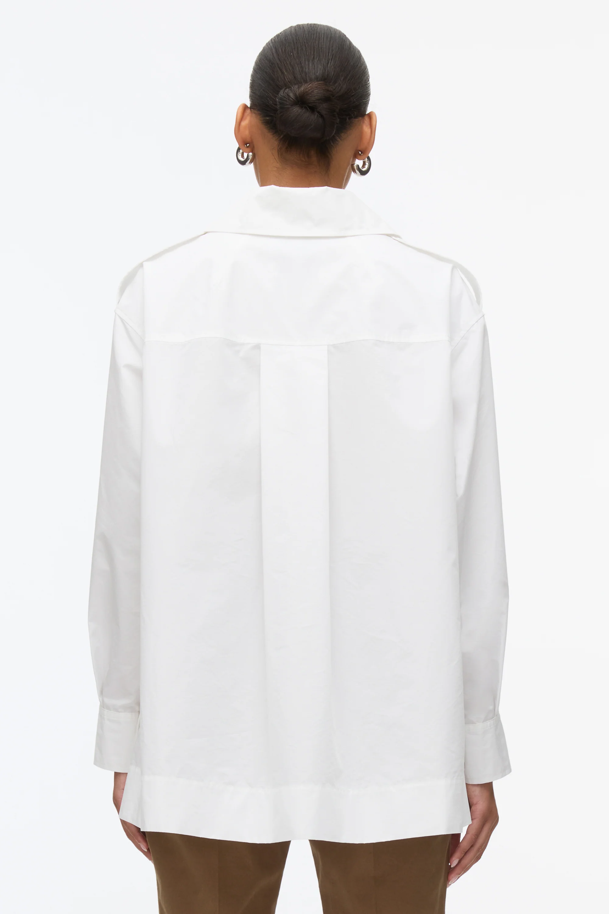 White Oversize Popover Shirt - Image 10